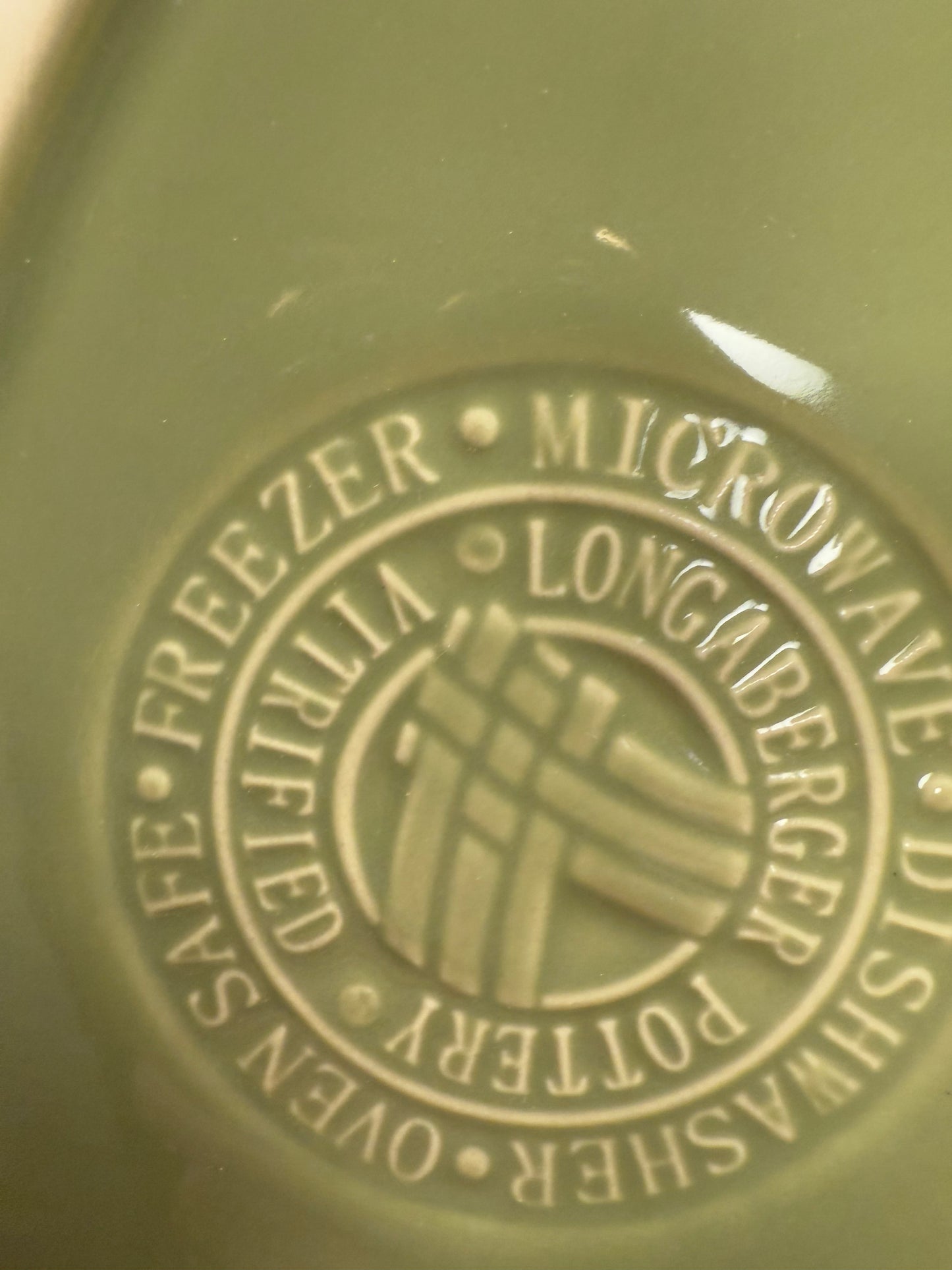 Longaberger vegetable bowl in sage