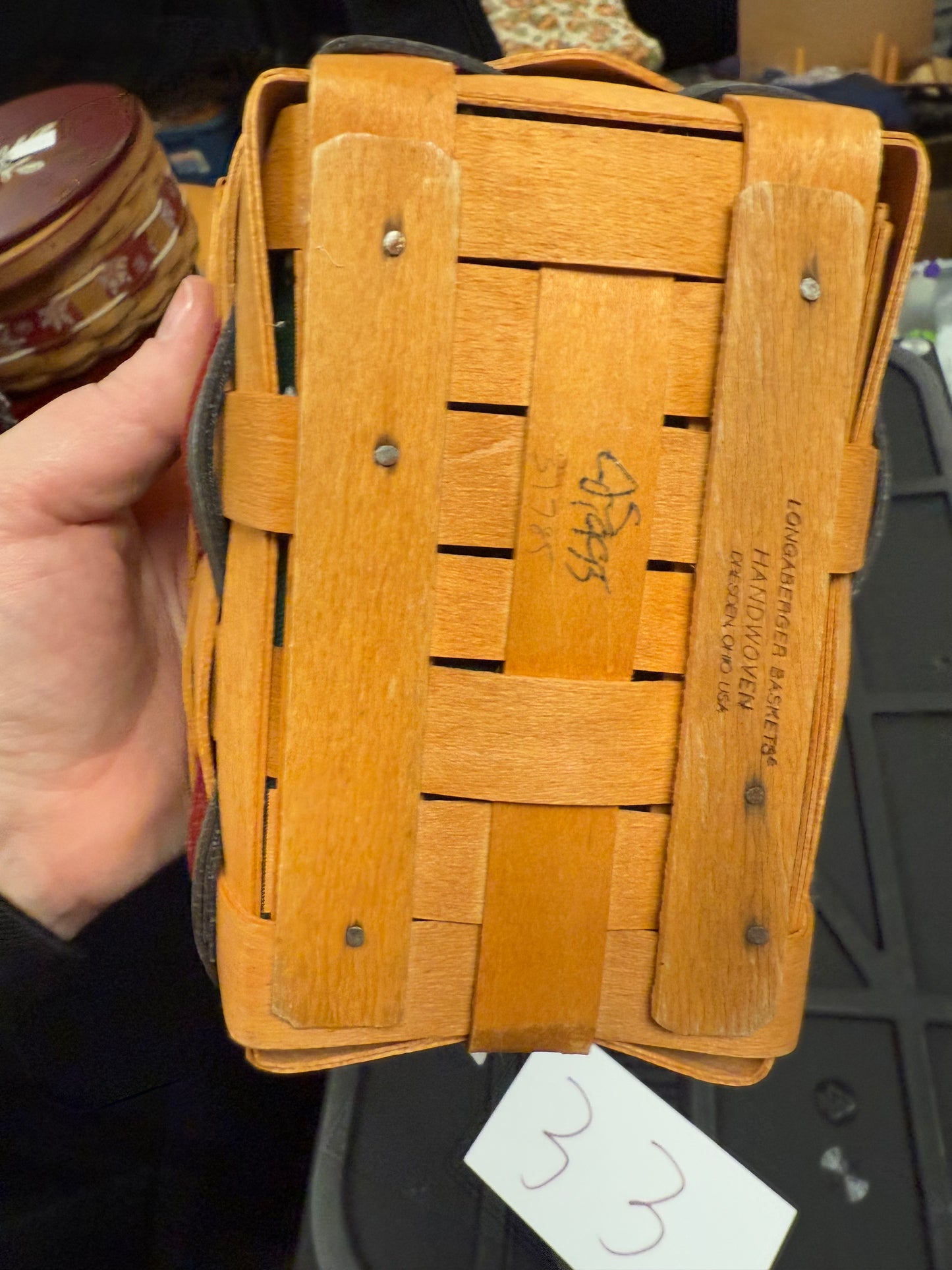 Longaberger tea basket with liner and protector