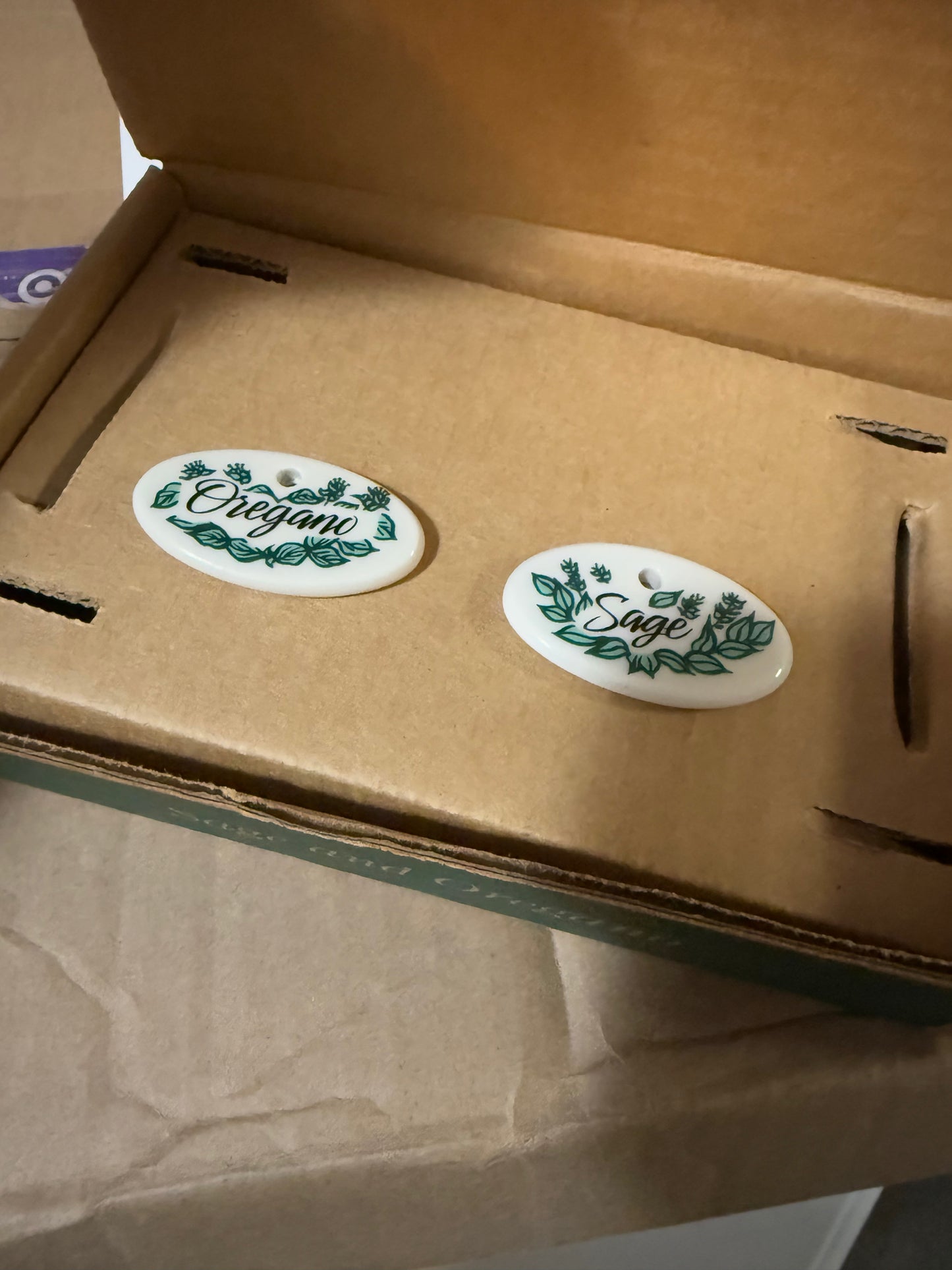 Longaberger herb marker and seed packets gift set-sage and oregano