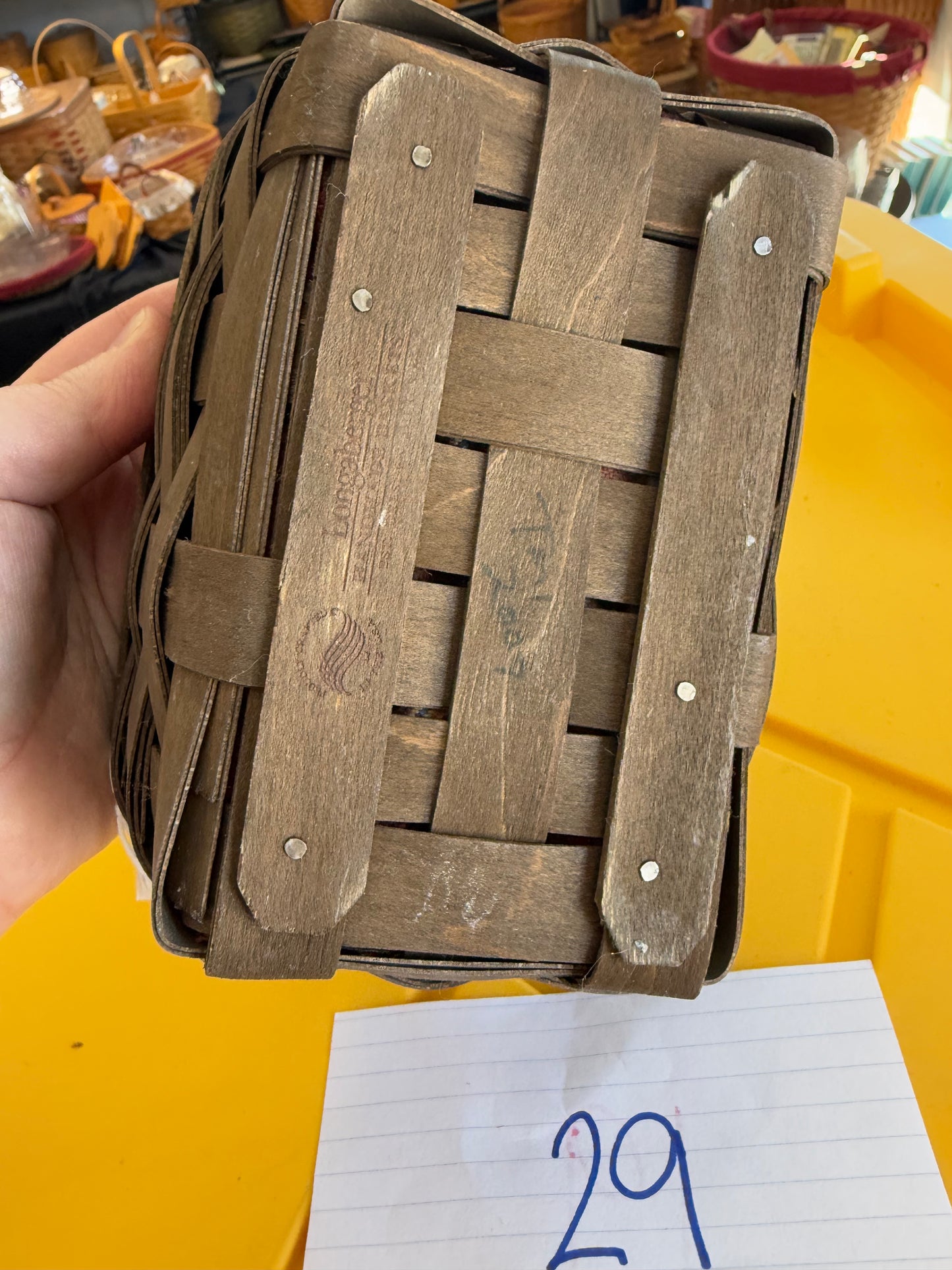 Longaberger tea basket with liner and protector