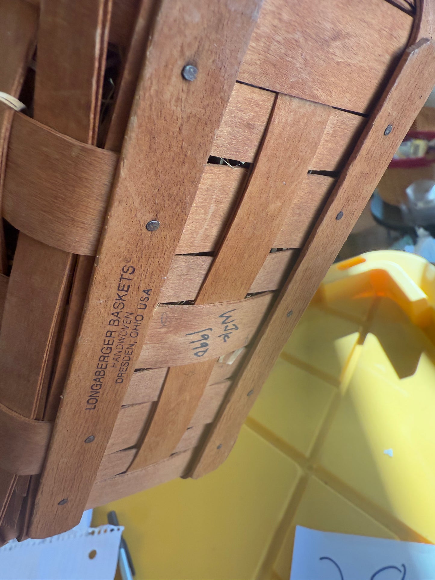 Longaberger gingerbread basket with tie on and gingerbread man