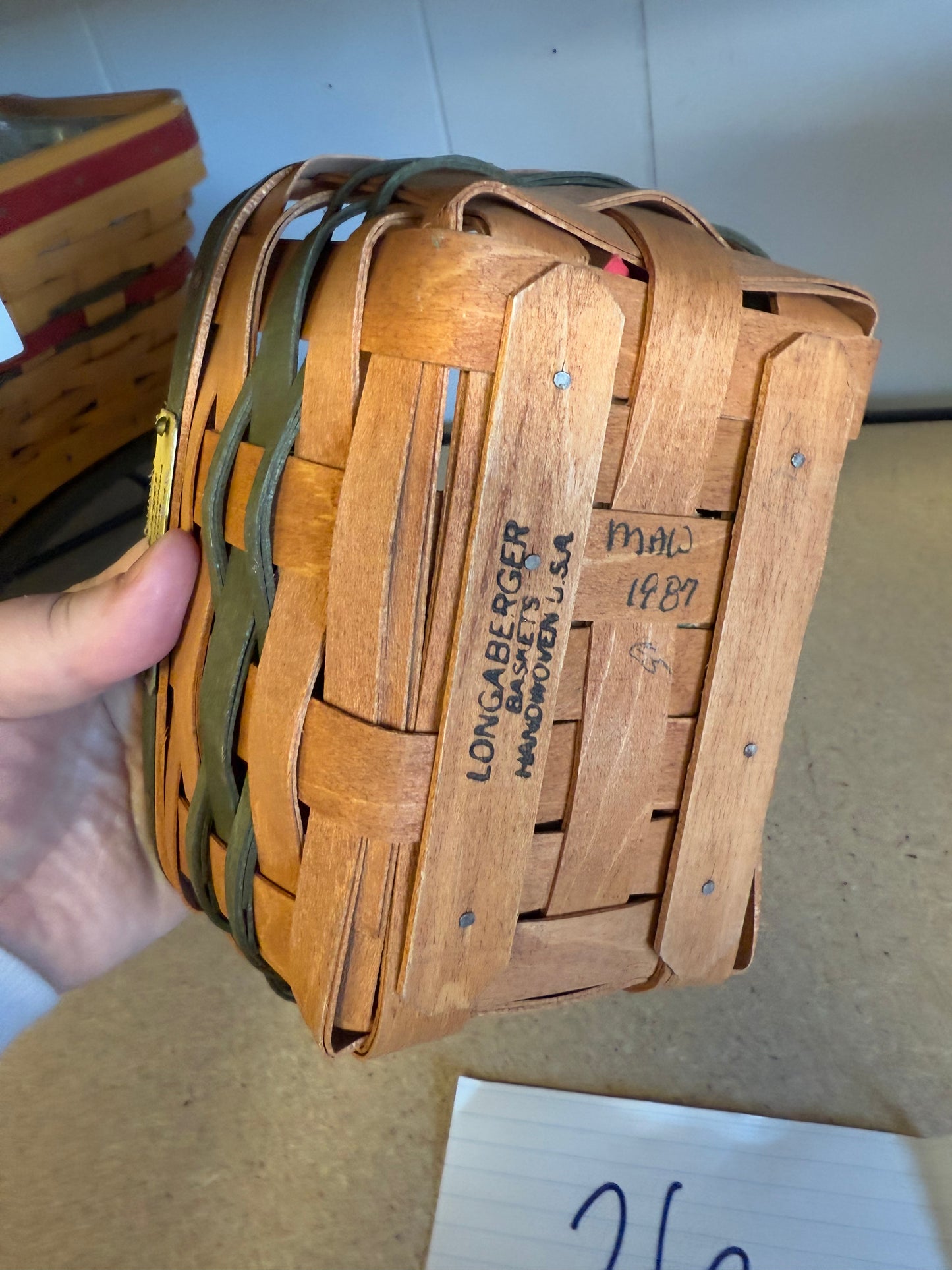 Longaberger 1987 mistletoe basket