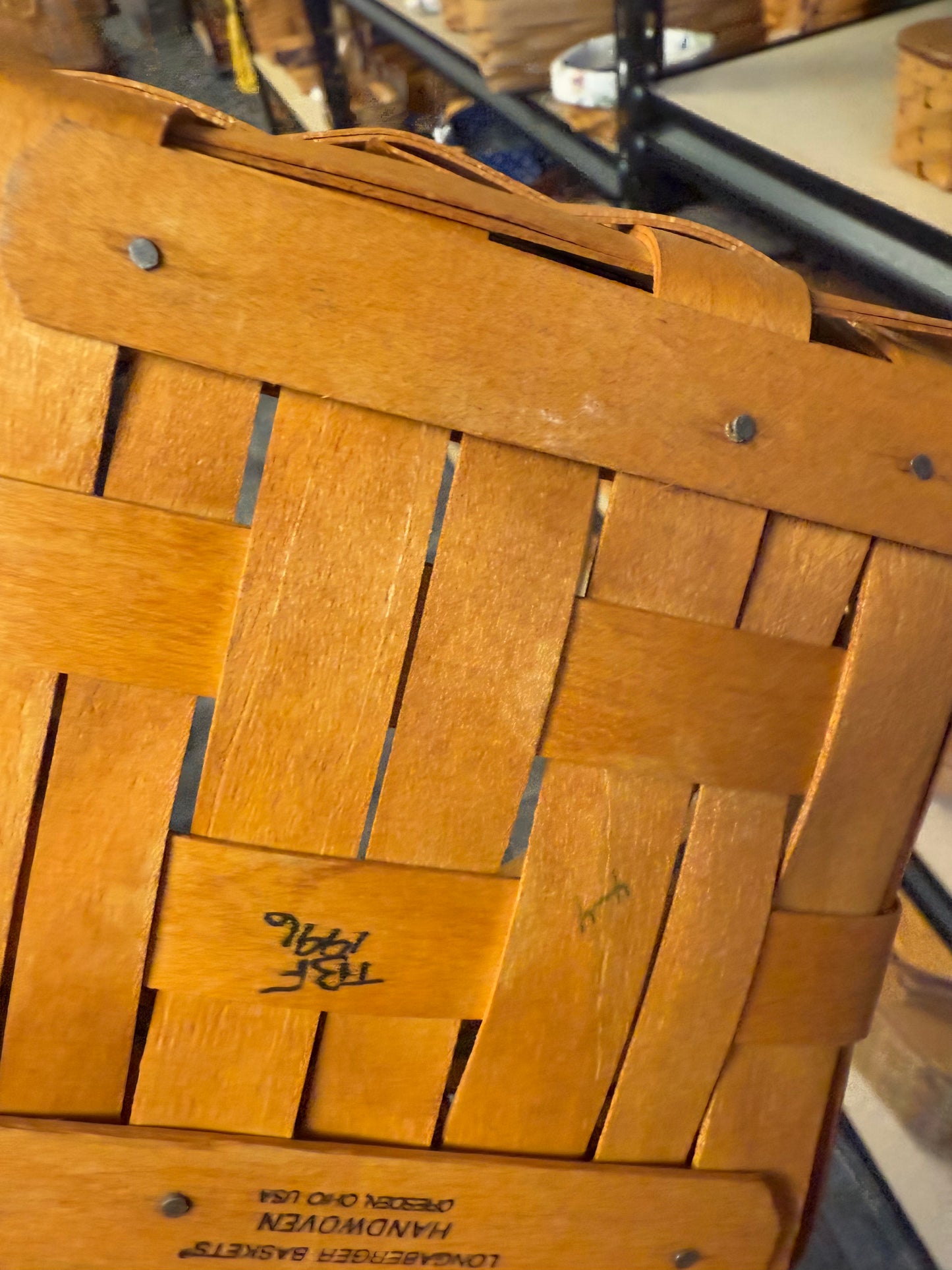 Longaberger thank you basket with tie on