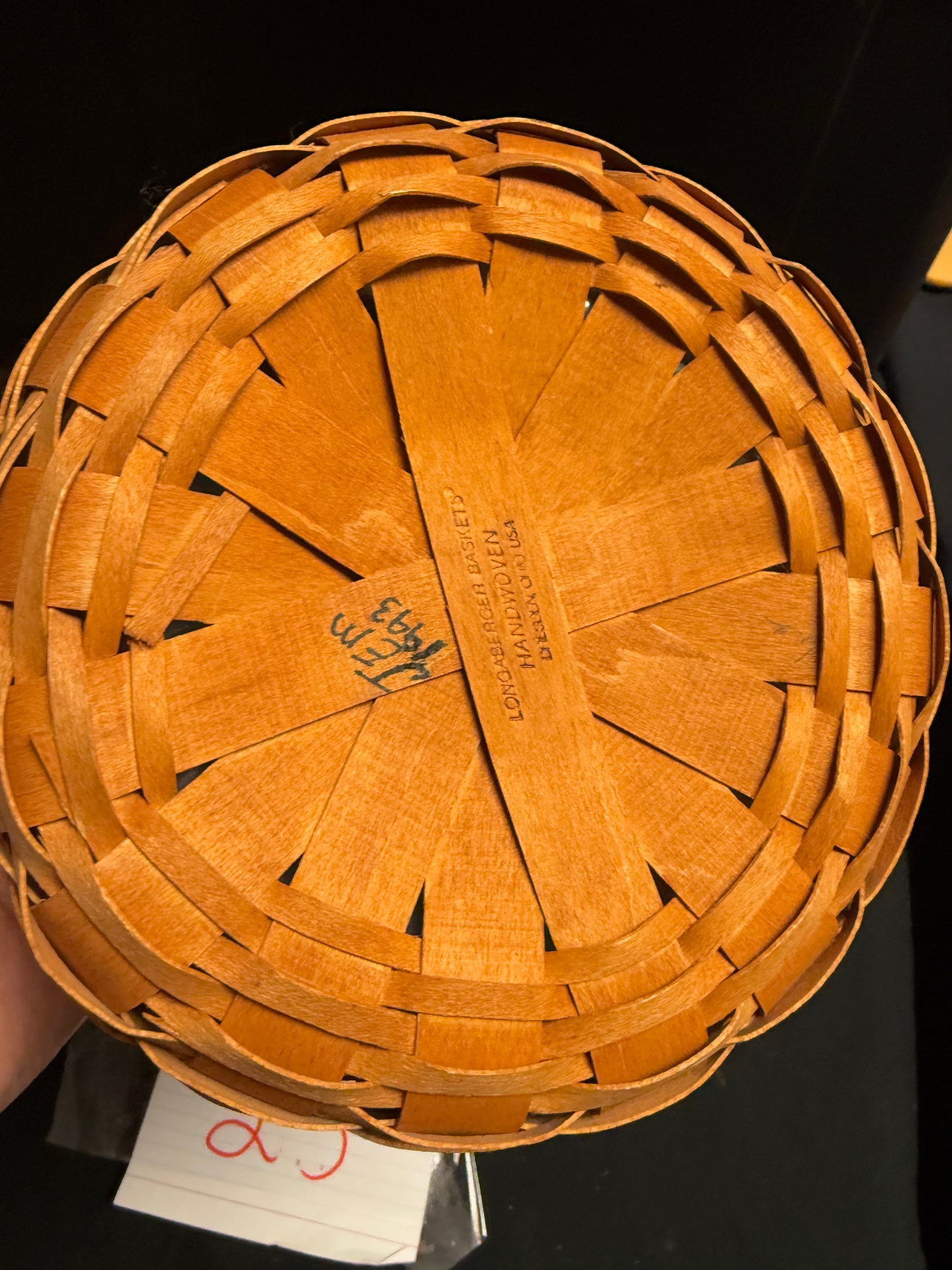 Longaberger button basket with protector