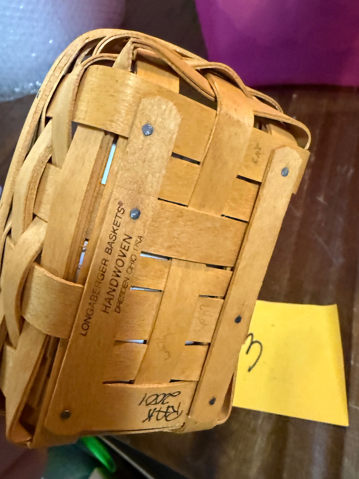 Longaberger parsley booking basket