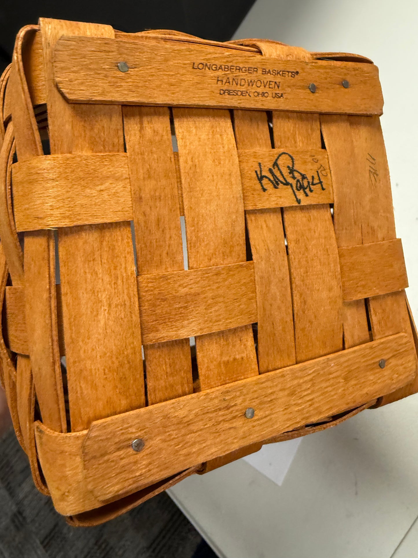 Longaberger tall tissue basket