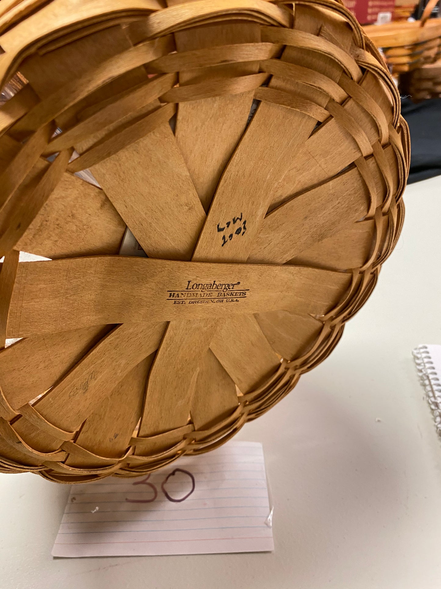 Longaberger darning basket with protector