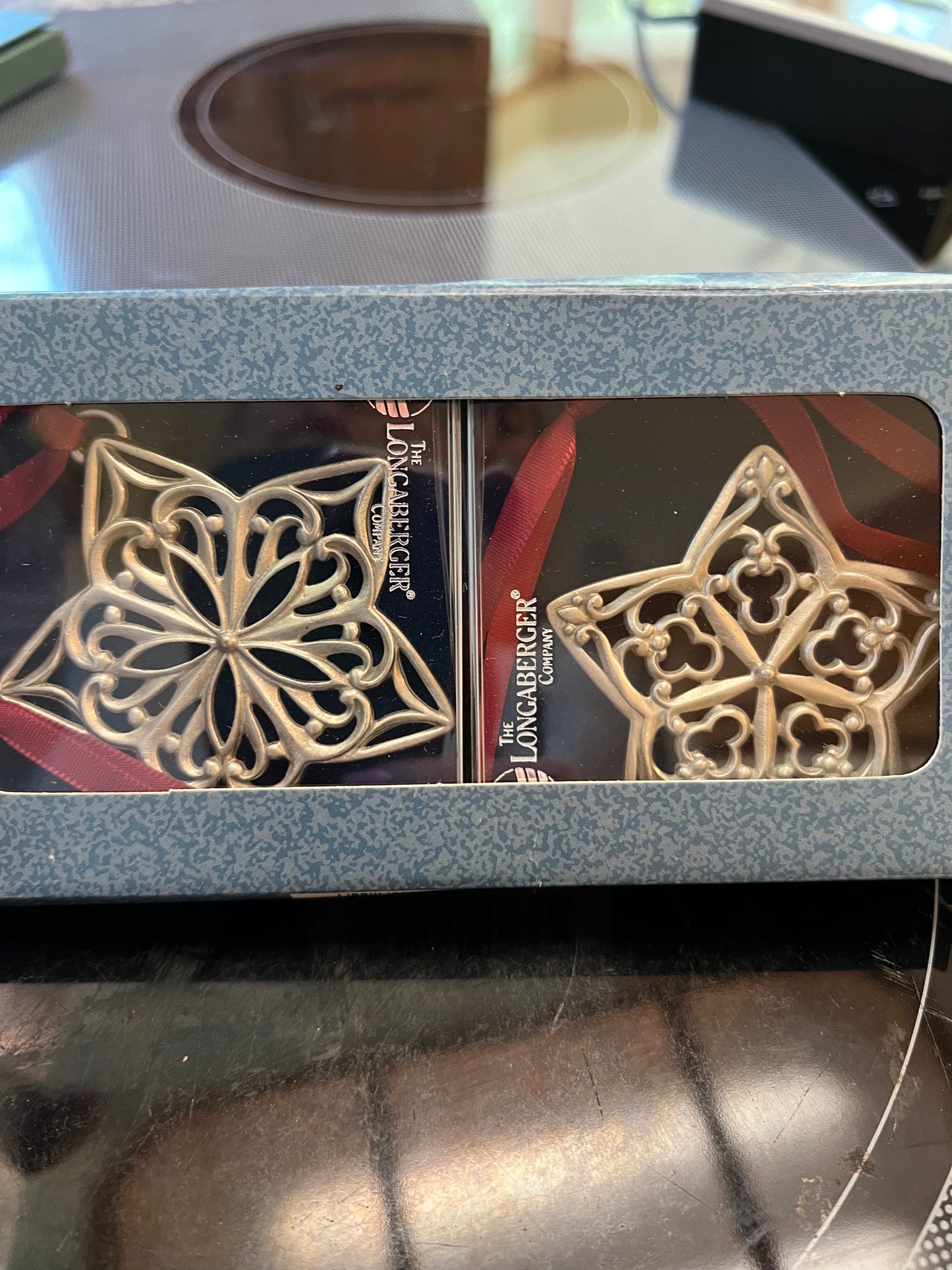 Longaberger snowflakes pewter ornaments