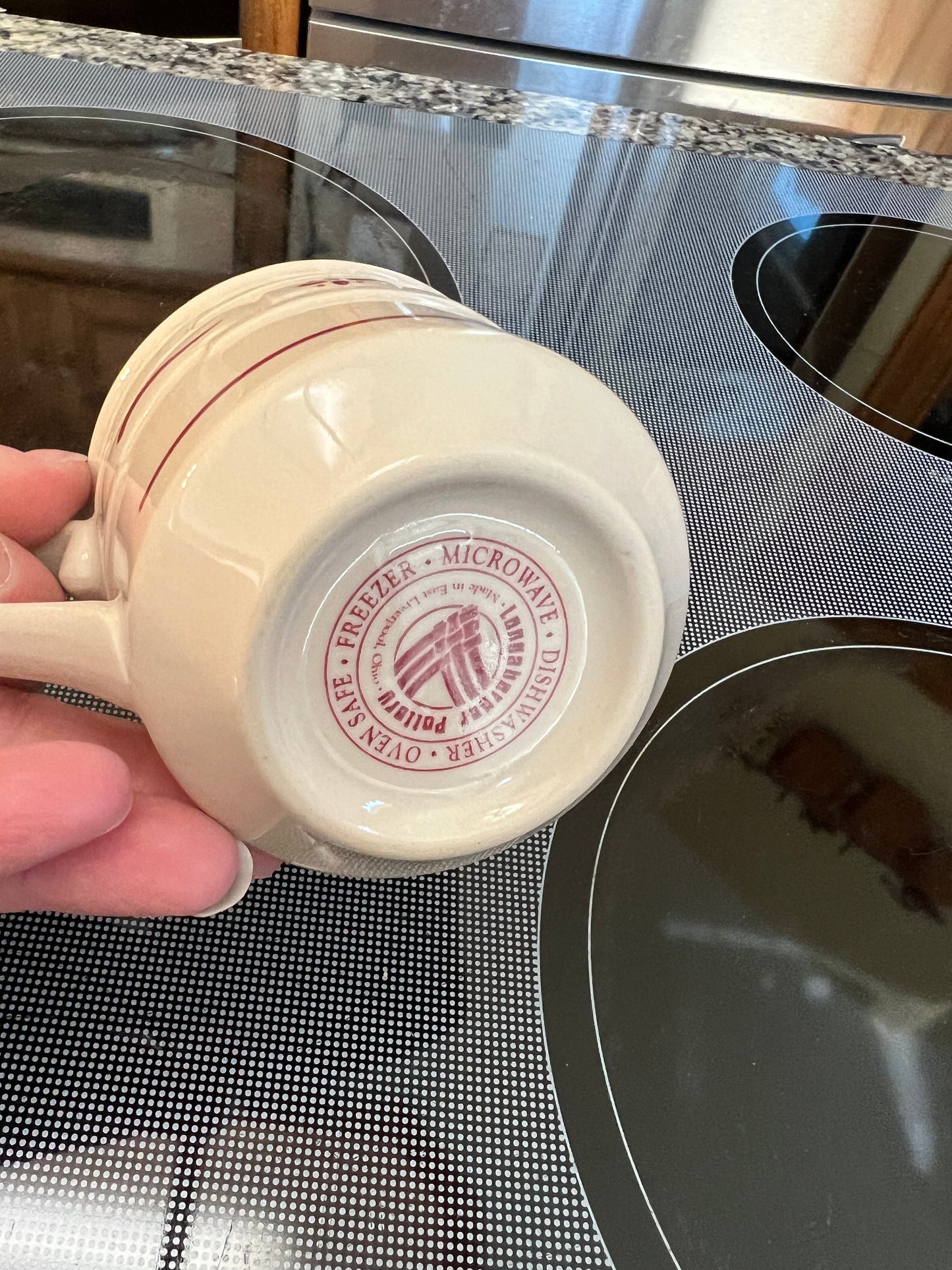 Longaberger teacup in traditional red