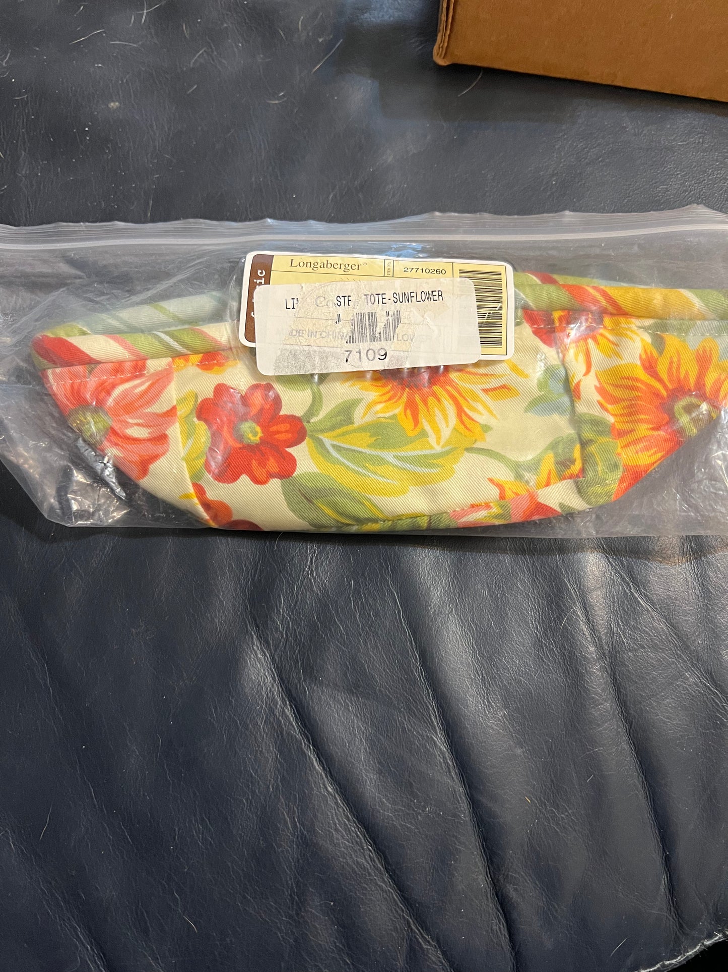 Longaberger coaster tote liner in sunflower