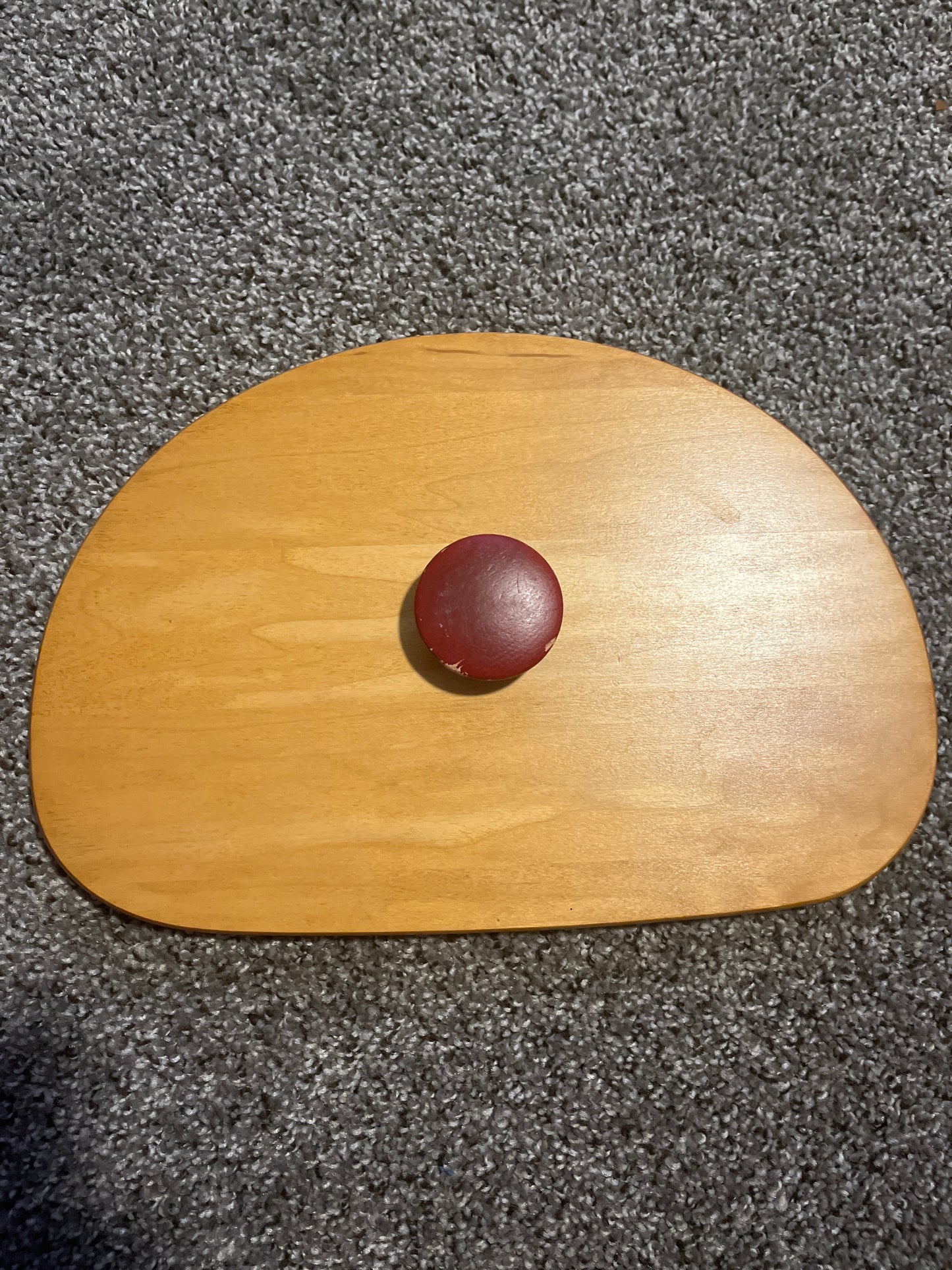 Longaberger Basket Lid with Red Knob – 12.5”W x 8.5”H Half Round