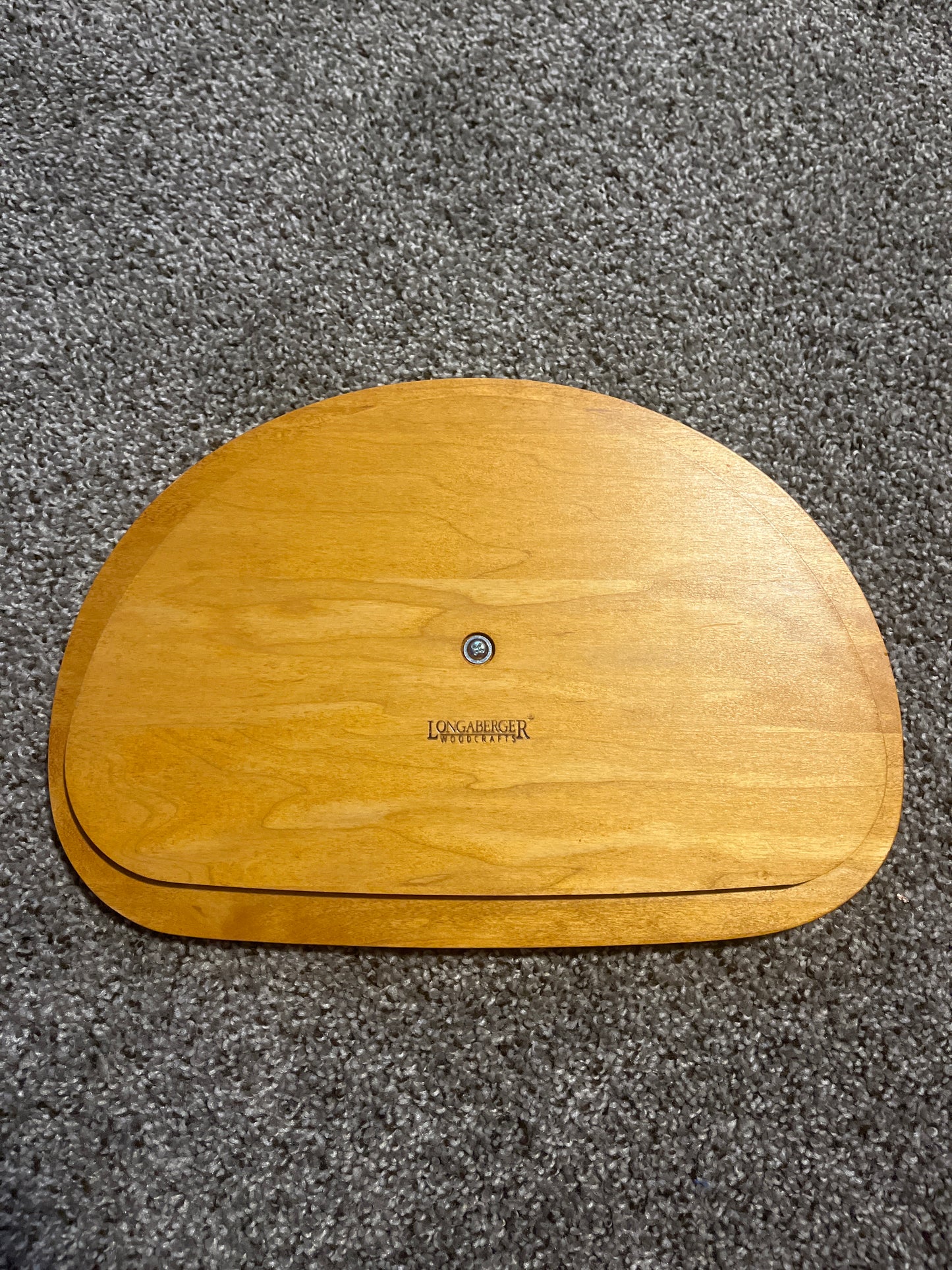 Longaberger Basket Lid with Red Knob – 12.5”W x 8.5”H Half Round