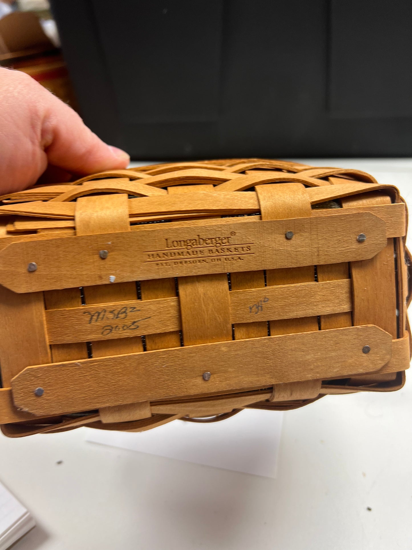 Longaberger Knick knack basket with liner & protector