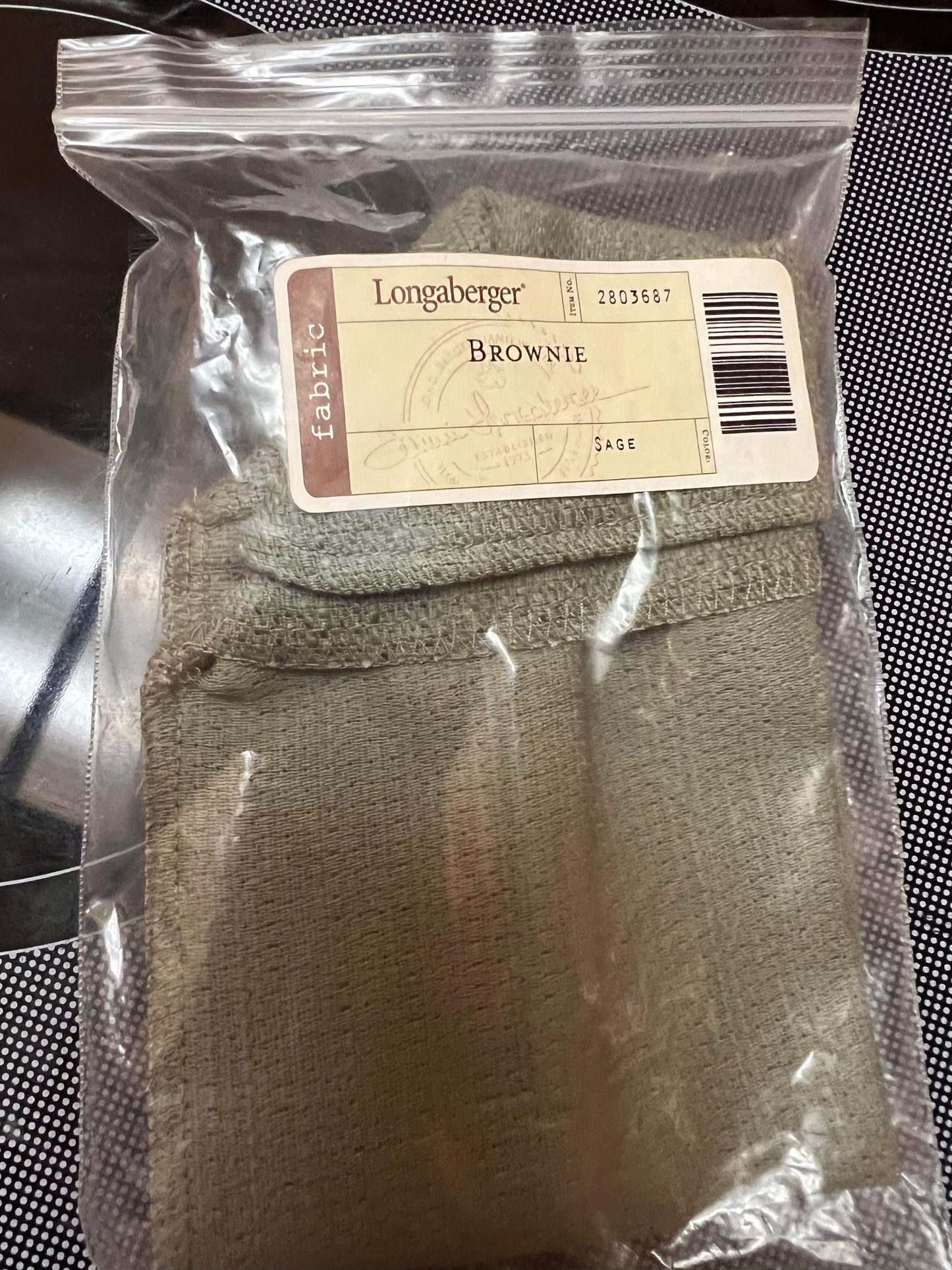 Longaberger Brownie Liner in Sage