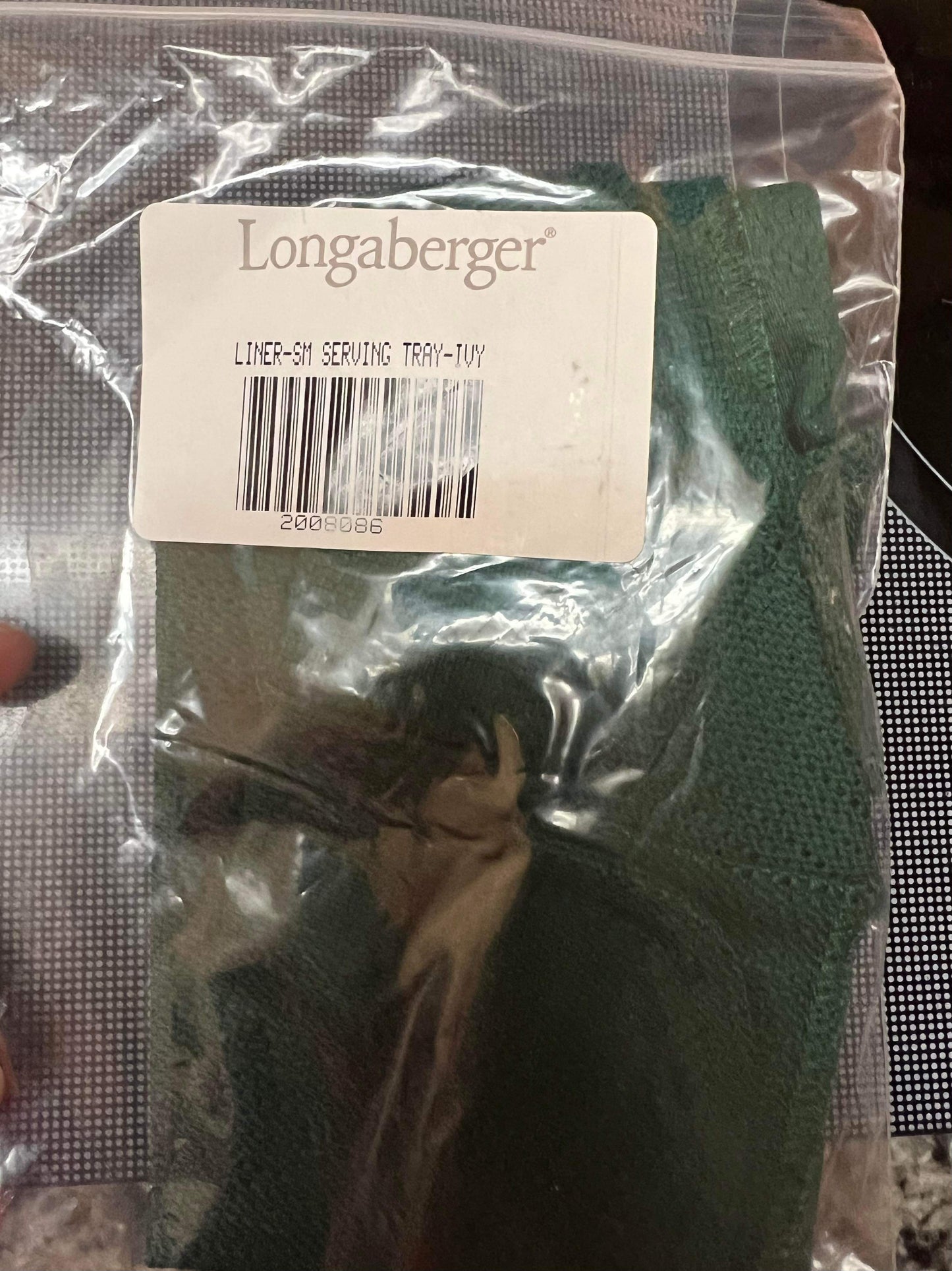 Longaberger Small Serving Tray Liner in Ivy