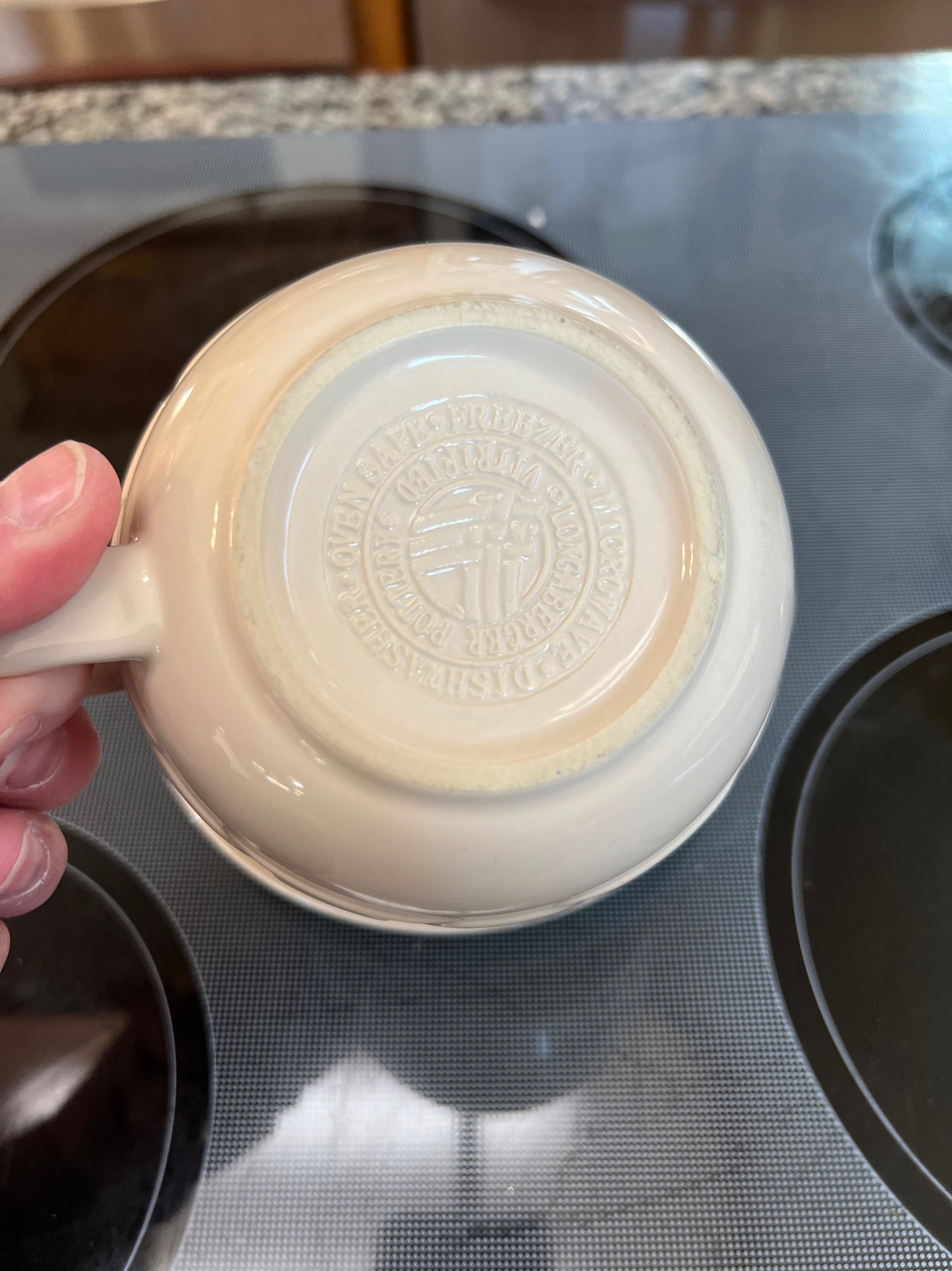 Longaberger cappuccino mug & saucer in ivory