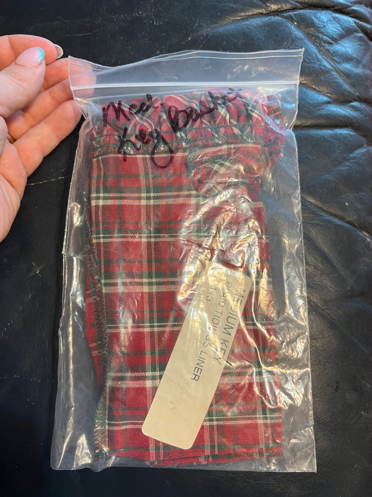 Longaberger medium key liner in plaid tidings