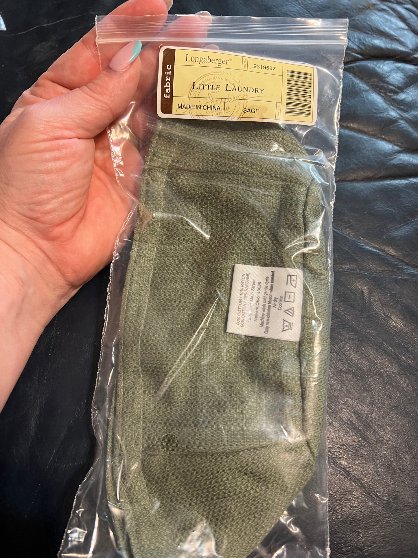 Longaberger little laundry liner in Sage