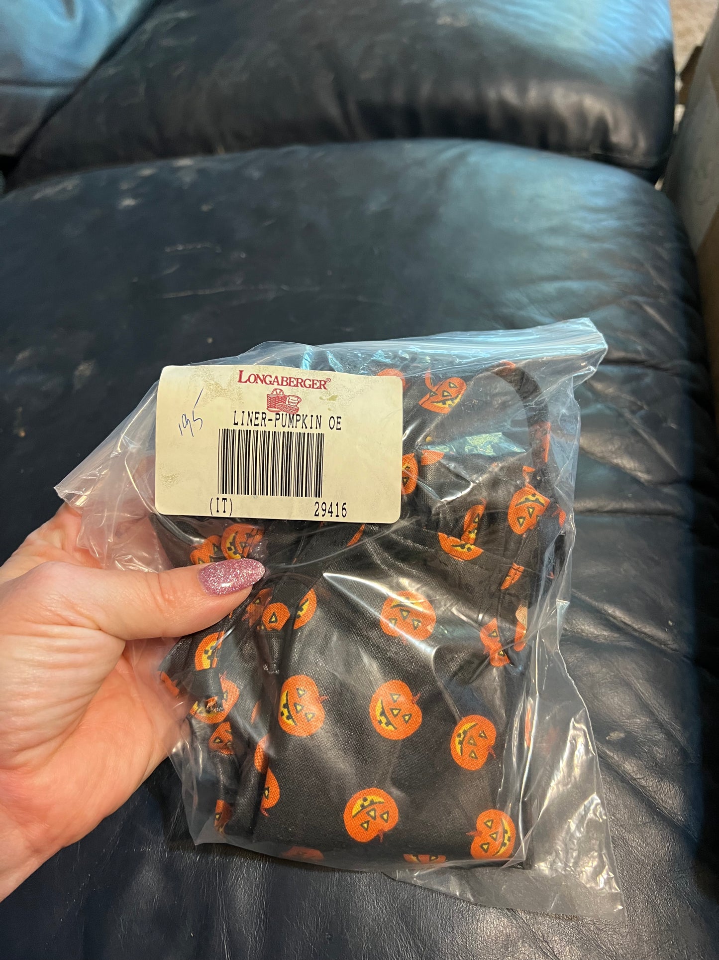 Longaberger pumpkin over the edge liner in pumpkin