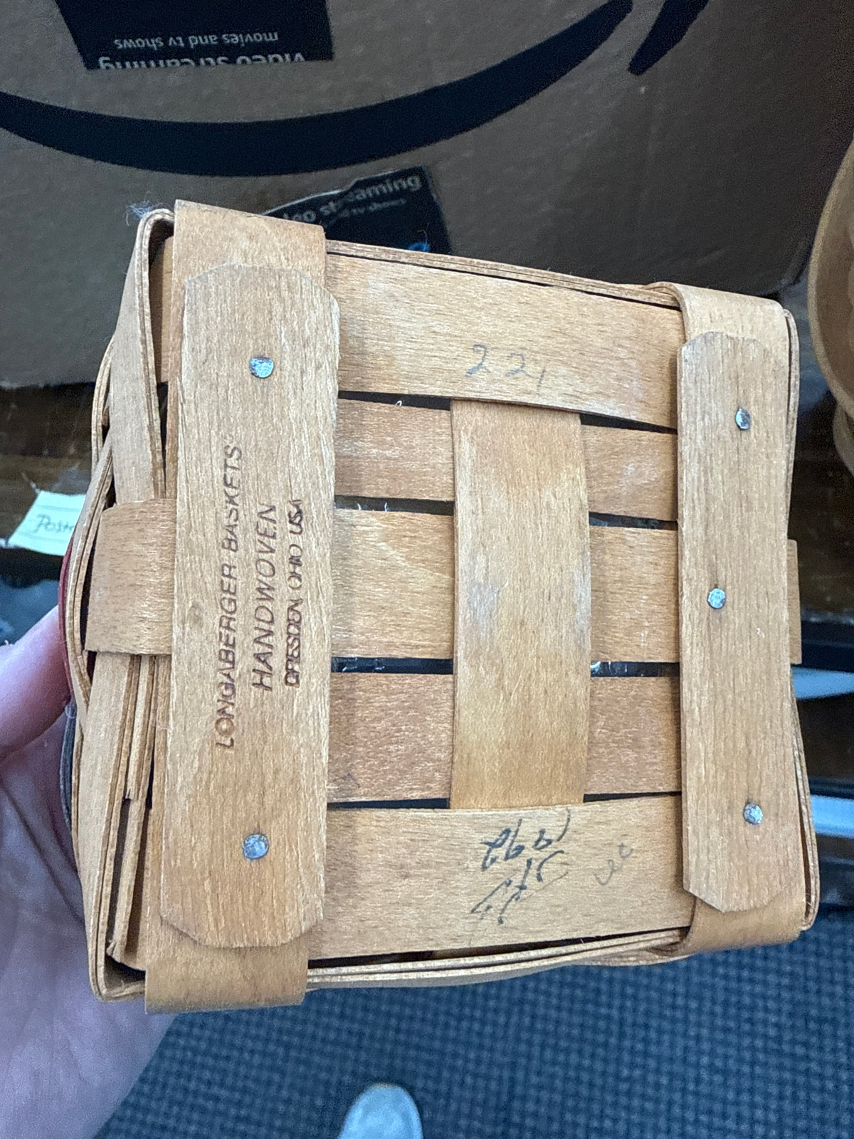 Longaberger 1993 inaugural basket with protector