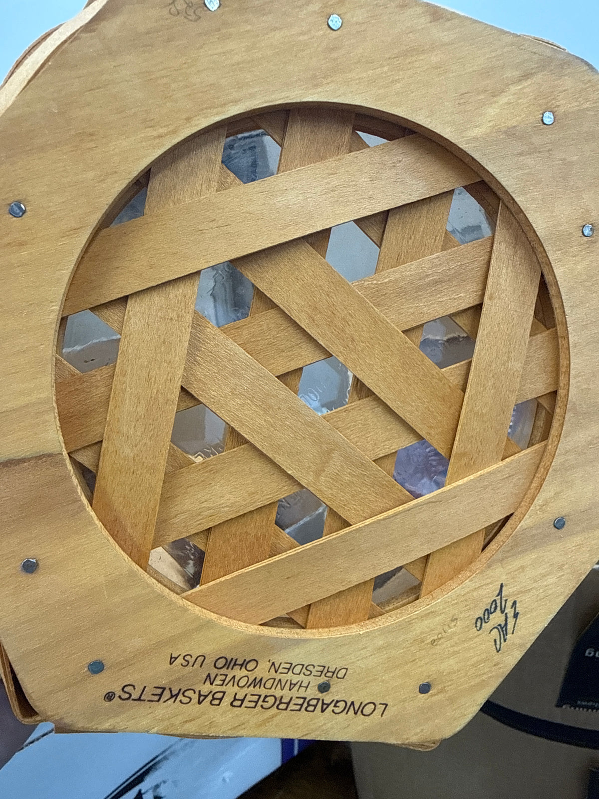 Longaberger generations basket with protector