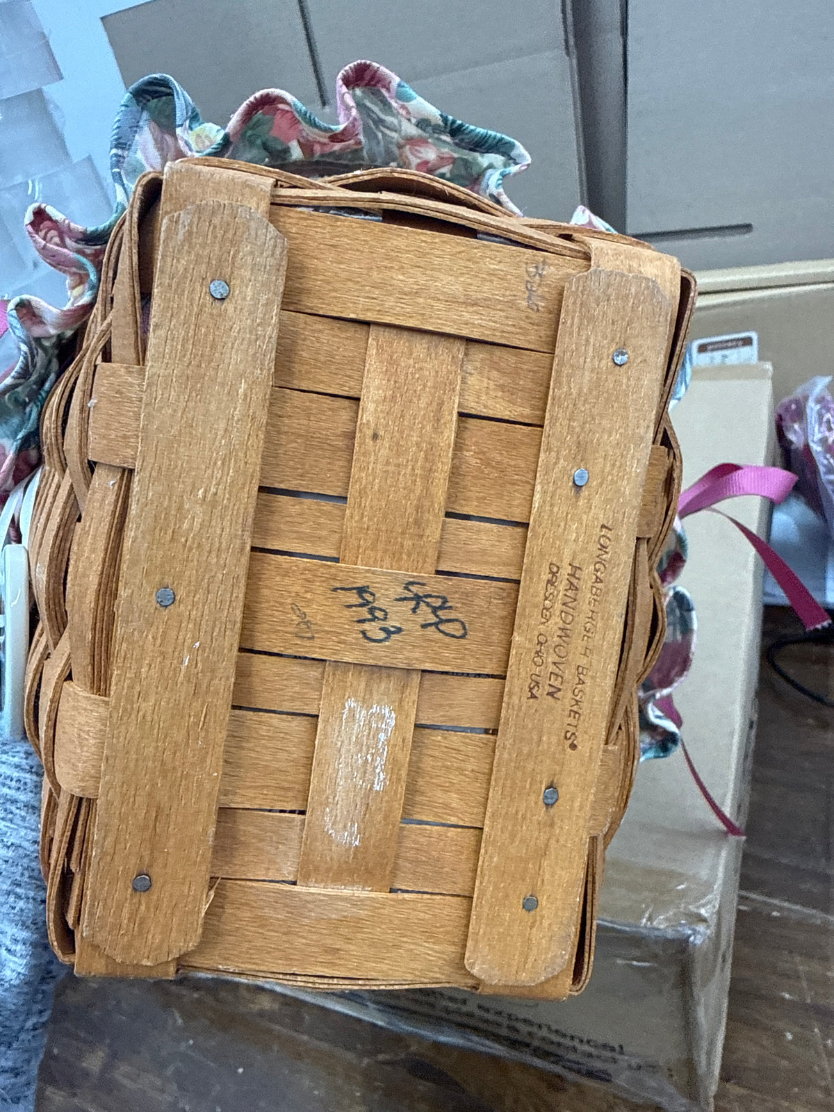 Longaberger Easter basket with liner and protector
