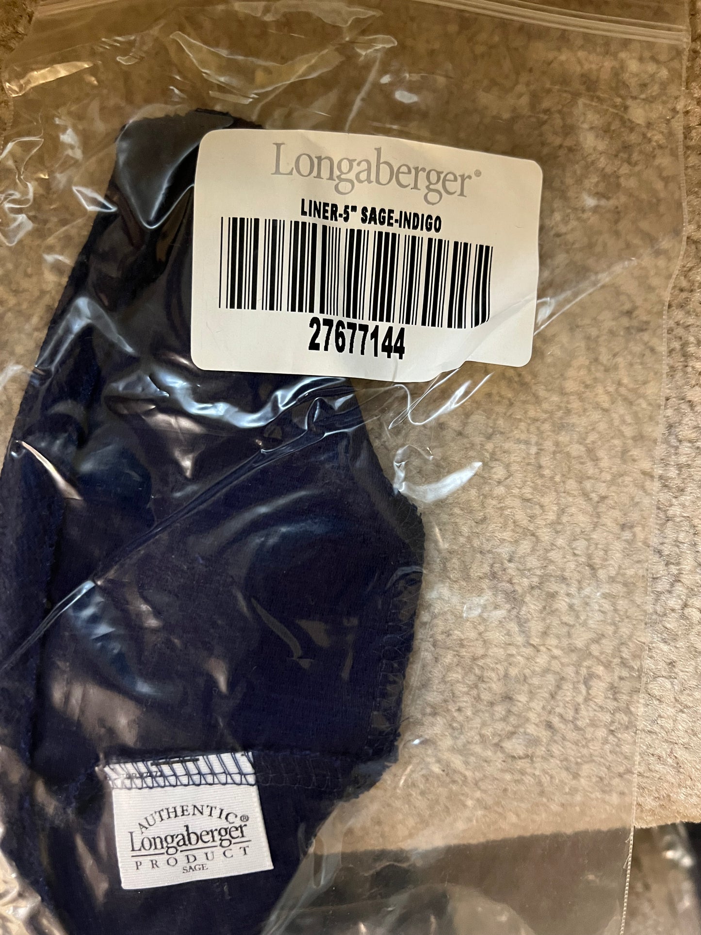Longaberger sage liner in indigo
