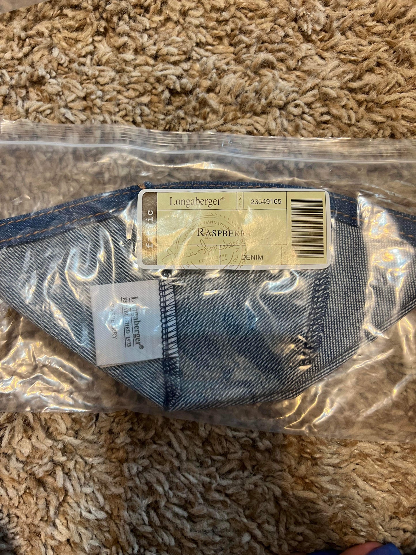 Longaberger Raspberry Liner in Denim