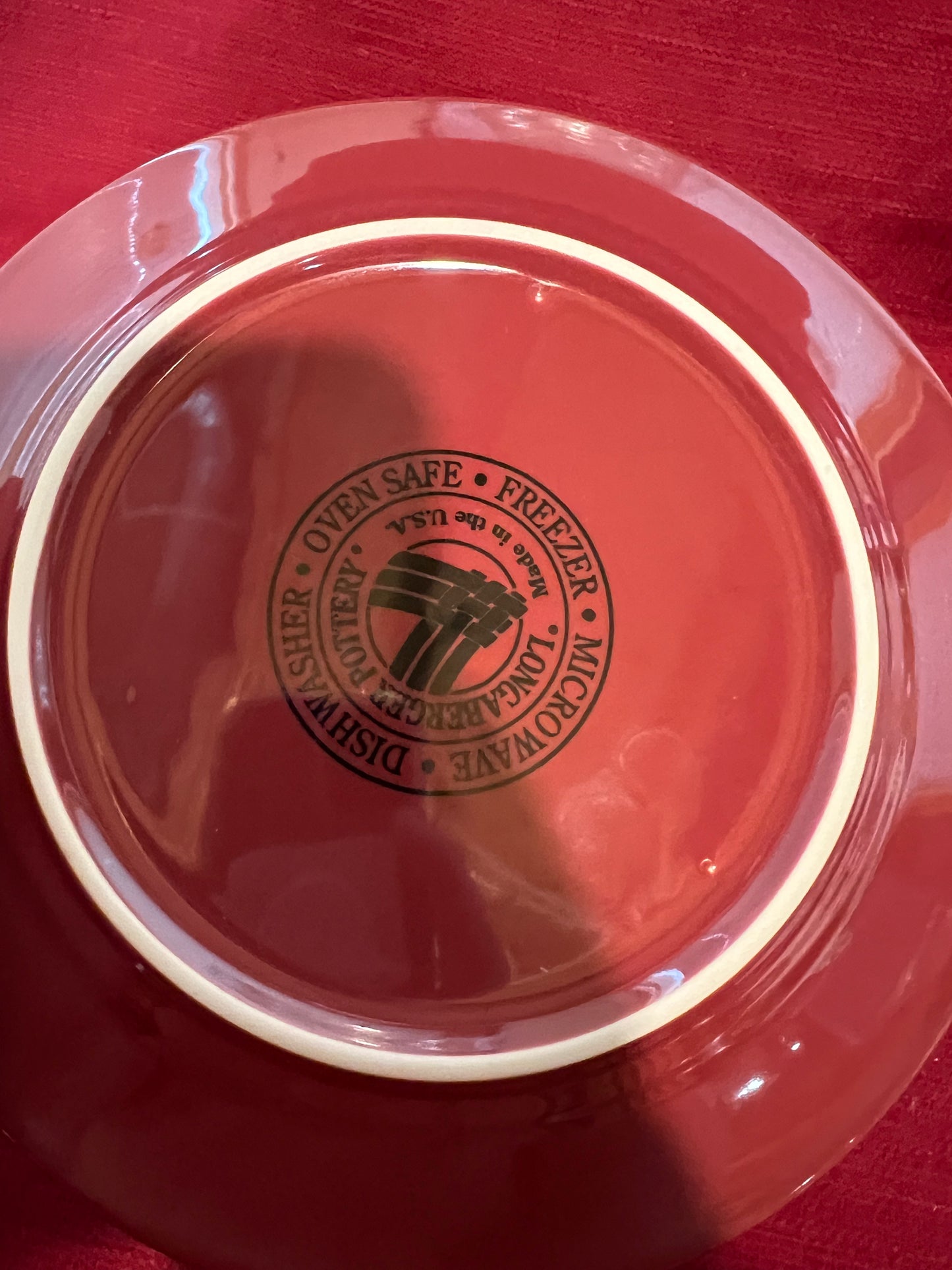 Longaberger luncheon plate in paprika (has small chip)