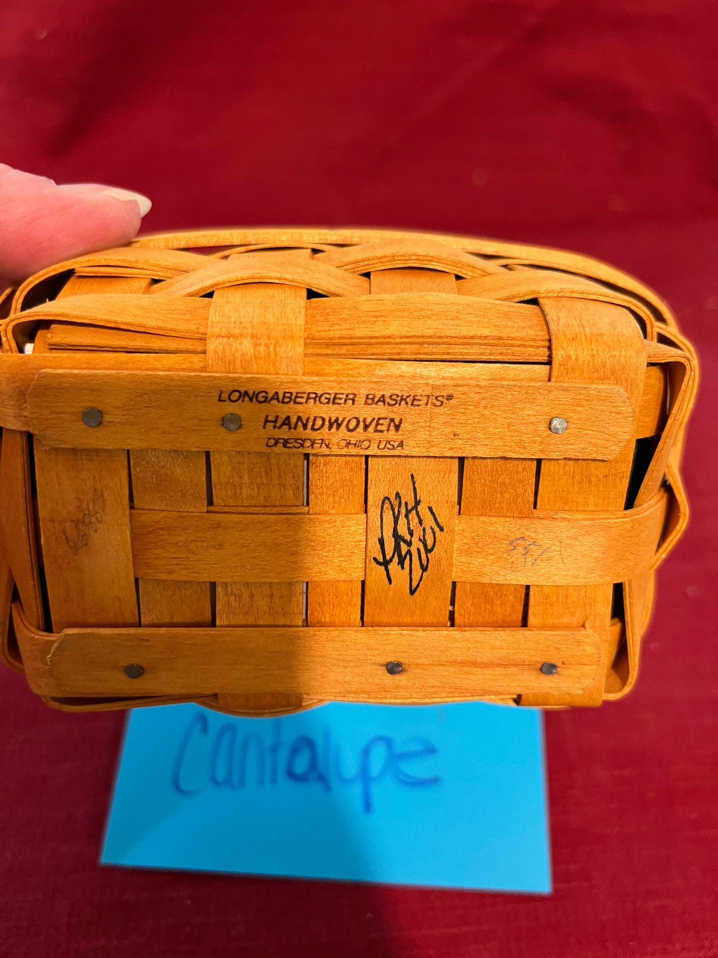 Longaberger parsley basket with liner and protector