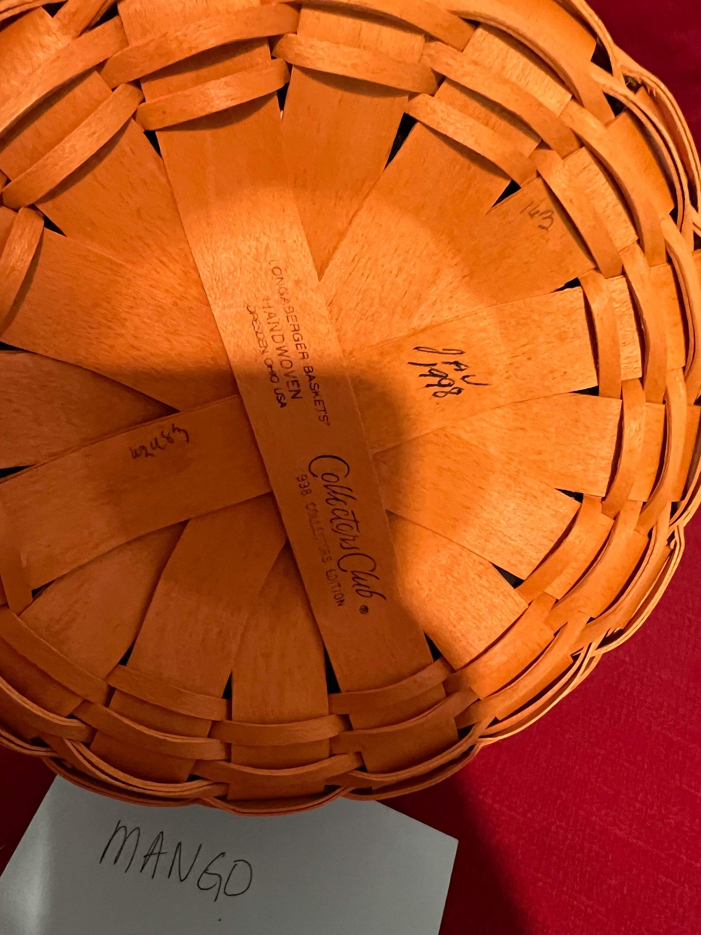 Longaberger 1998 Renewal Basket with Liner and Protector