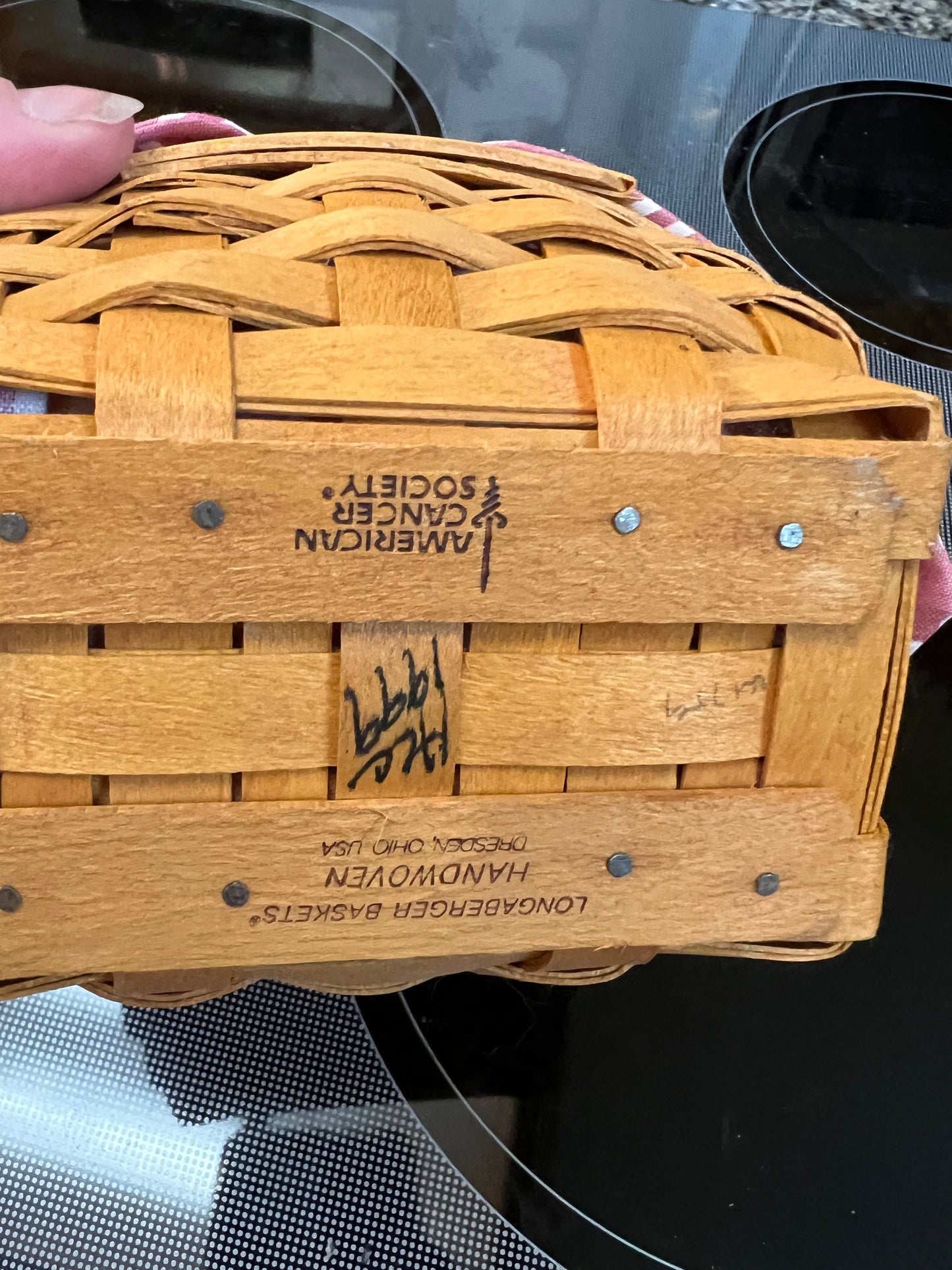 Longaberger 1999 horizon of hope basket with liner & protector