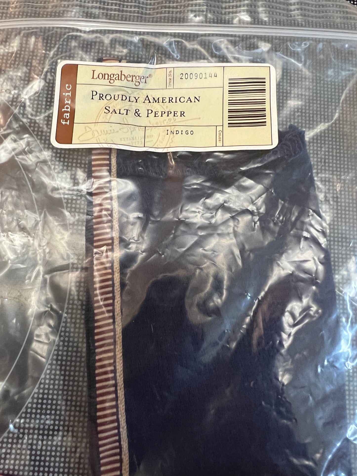 Longaberger Proudly American salt & pepper liner in indigo