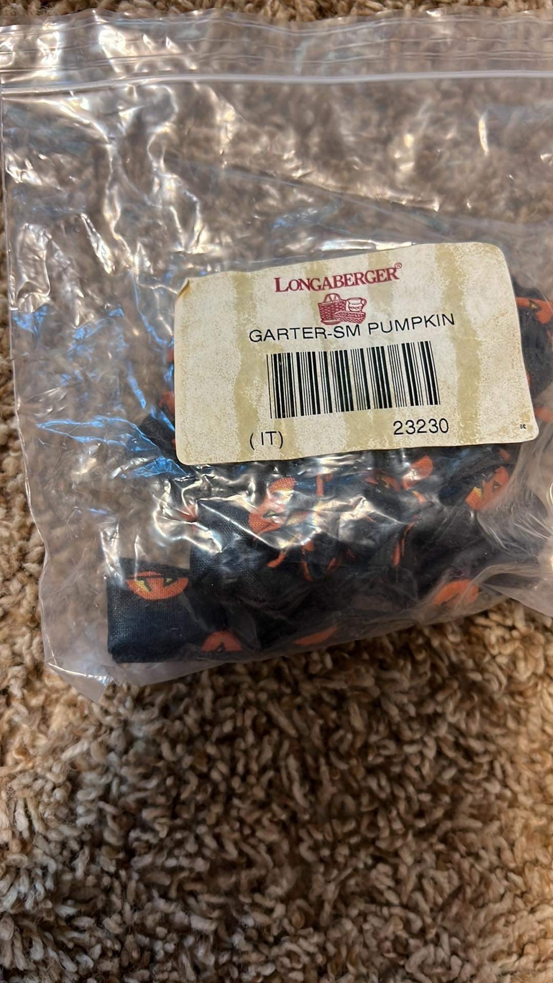 Longaberger Small Garter in Pumpkin