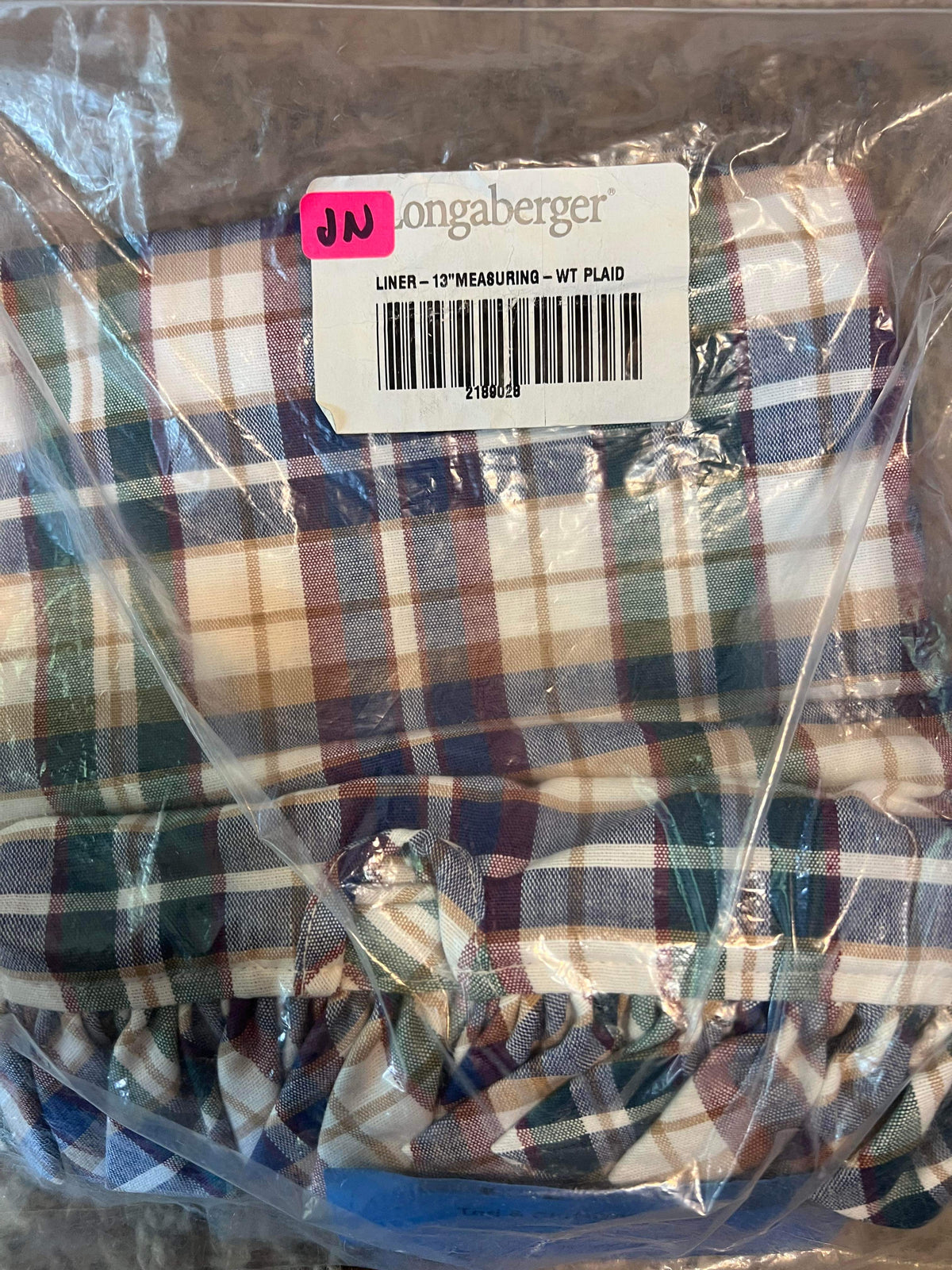 Longaberger 13” Measuring Liner in Woven Traditions Plaid