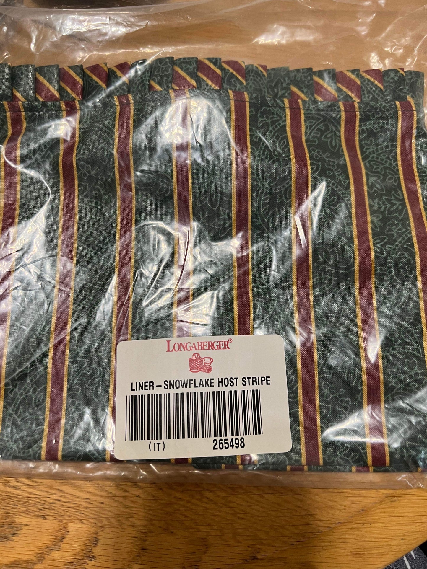 Longaberger Snowflake Host Liner in Imperial Stripe