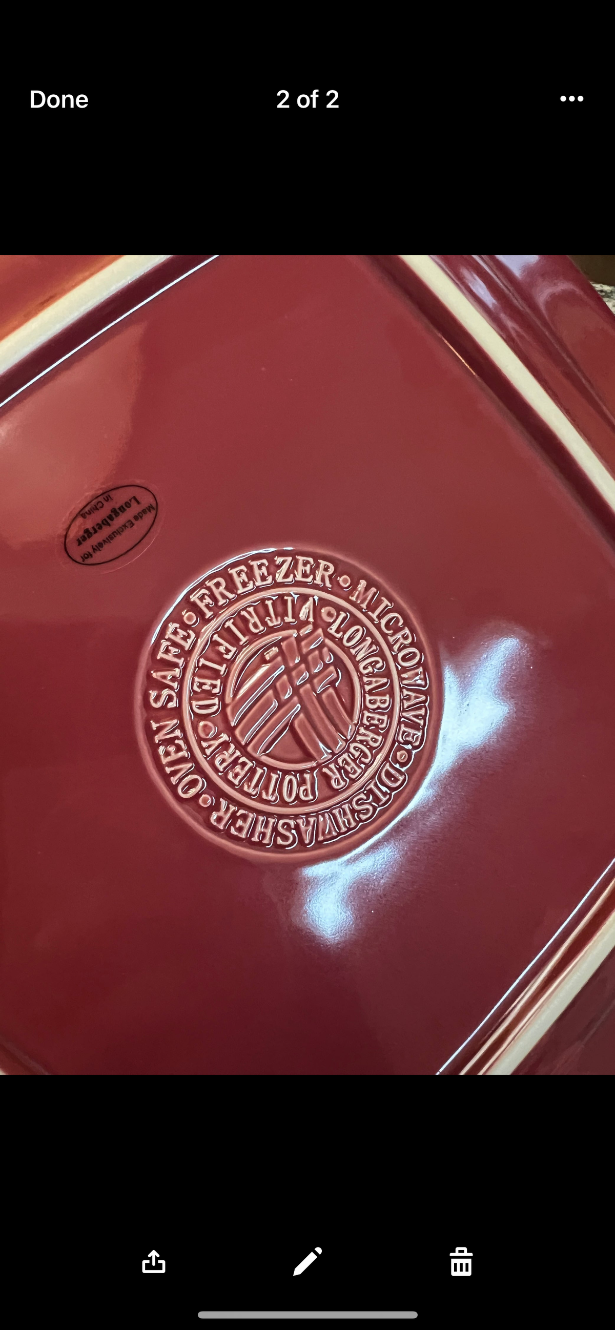Longaberger soft square dinner plate in paprika