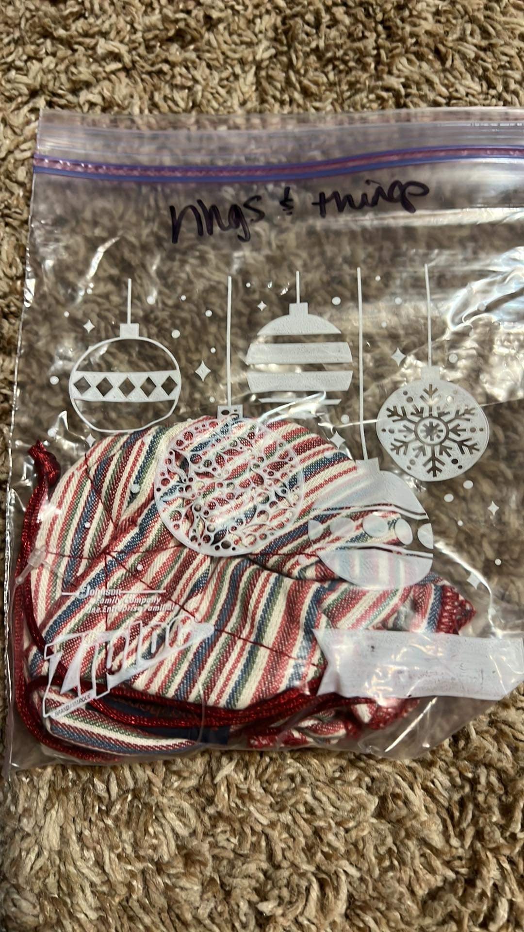 Longaberger Rings & Things/ Jewelry Pouch Liner in Market Stripe