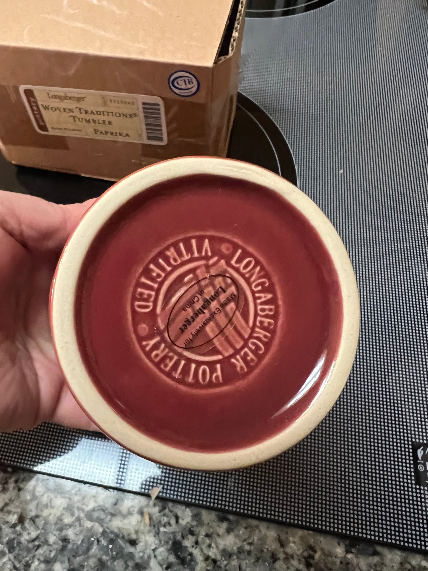 Longaberger tumbler in paprika