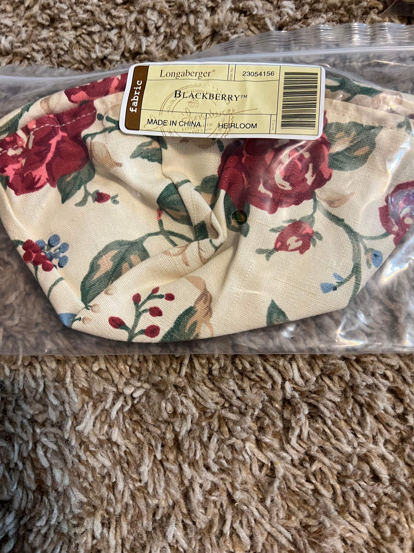 Longaberger BlackBerry Liner in Heirloom Floral