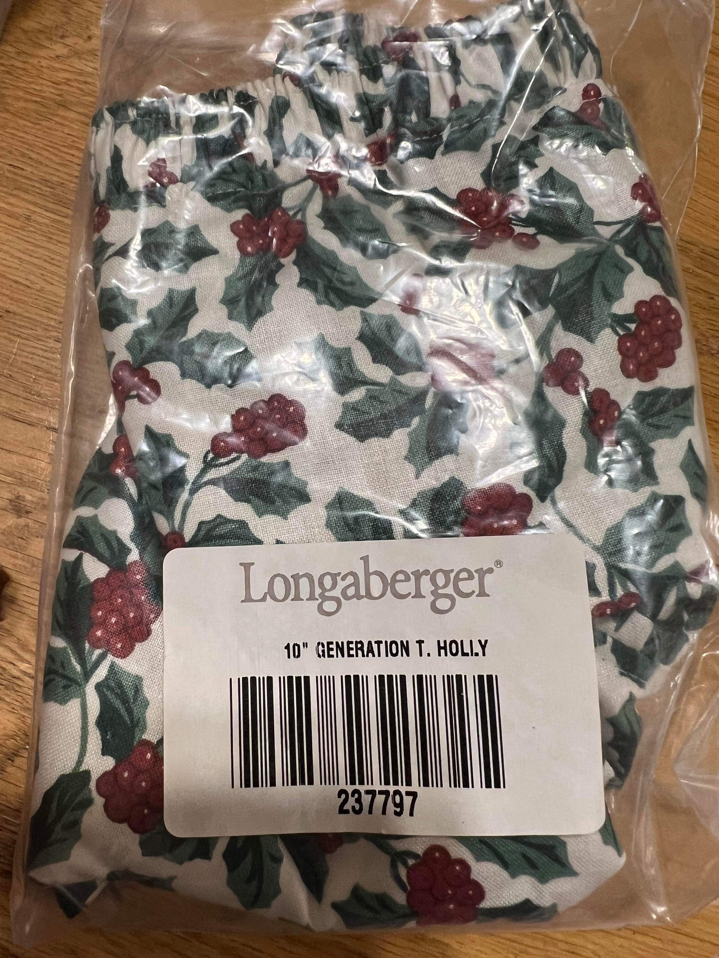 Longaberger 10” Generation Liner in Traditional Holly