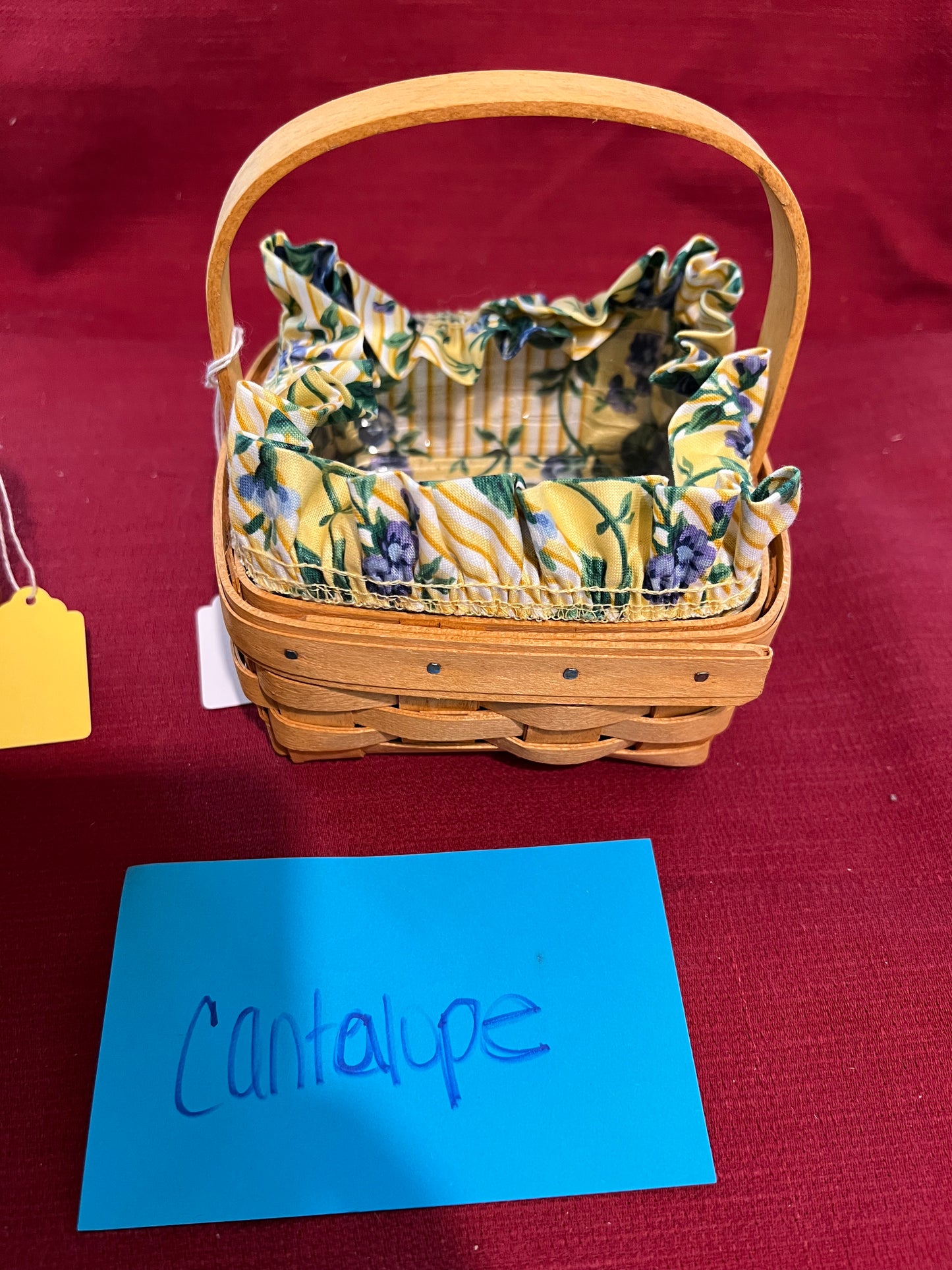 Longaberger tarragon basket with liner and protector