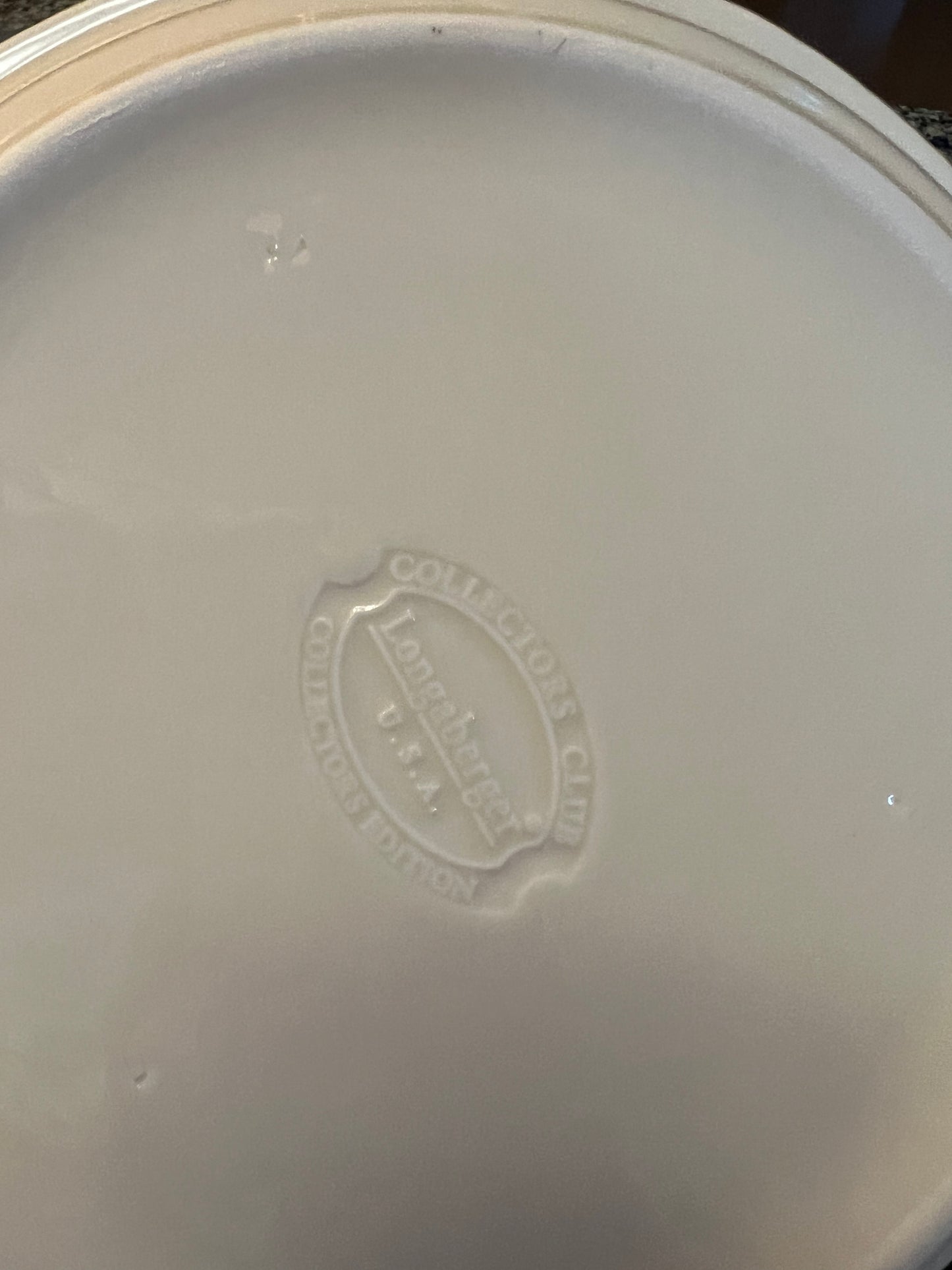 Longaberger Collectors Club full size pie plate