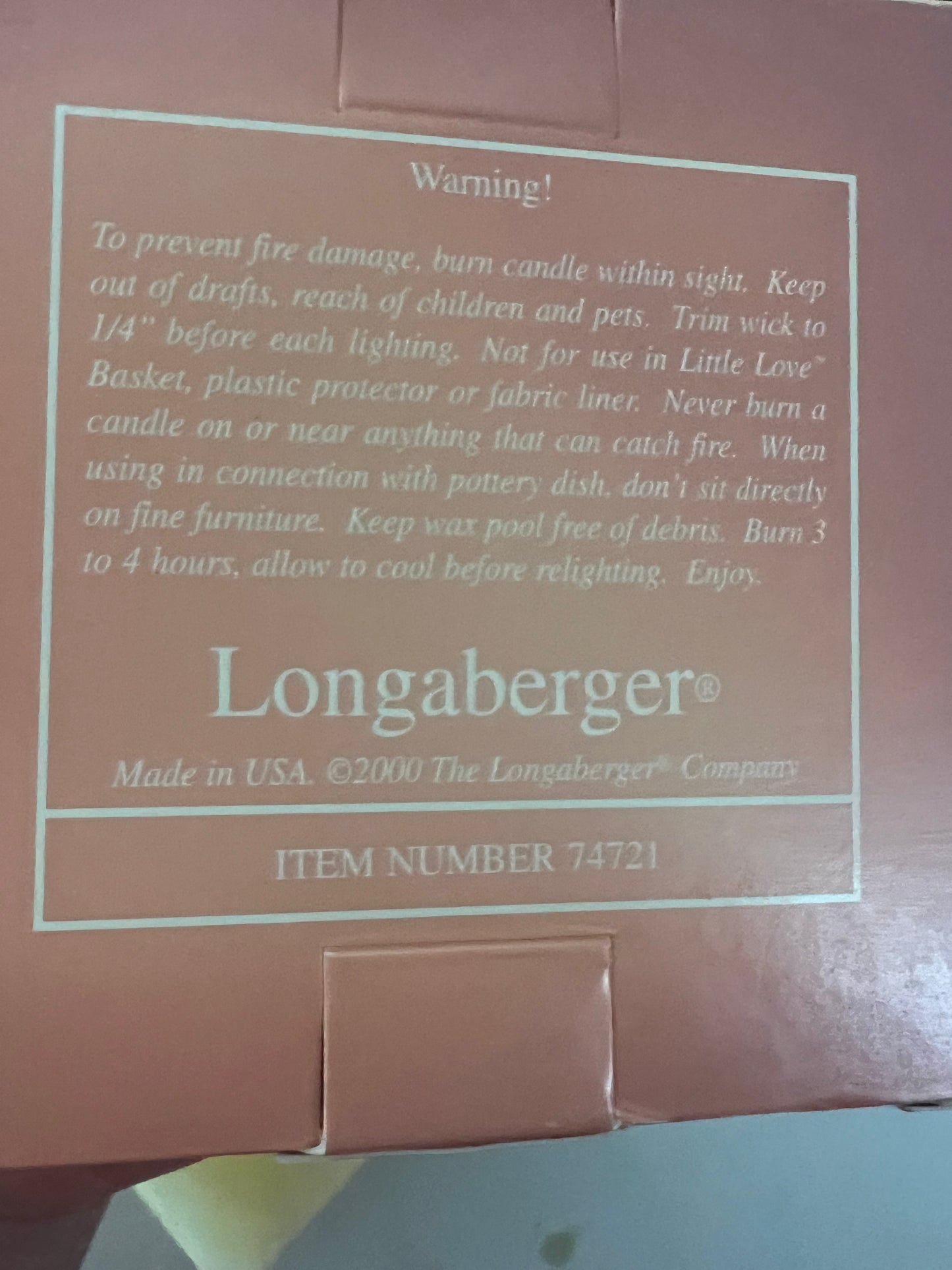 Longaberger heart candle