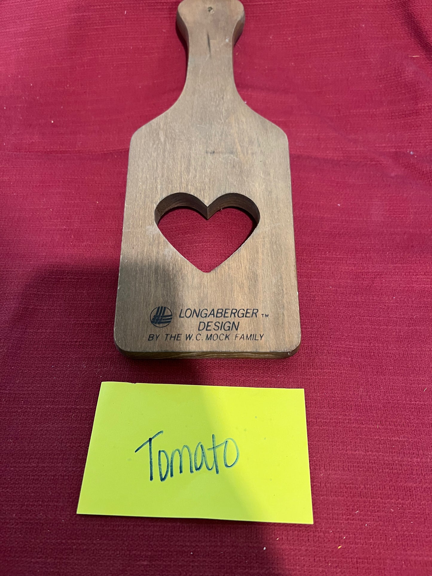 Longaberger heart paddle
