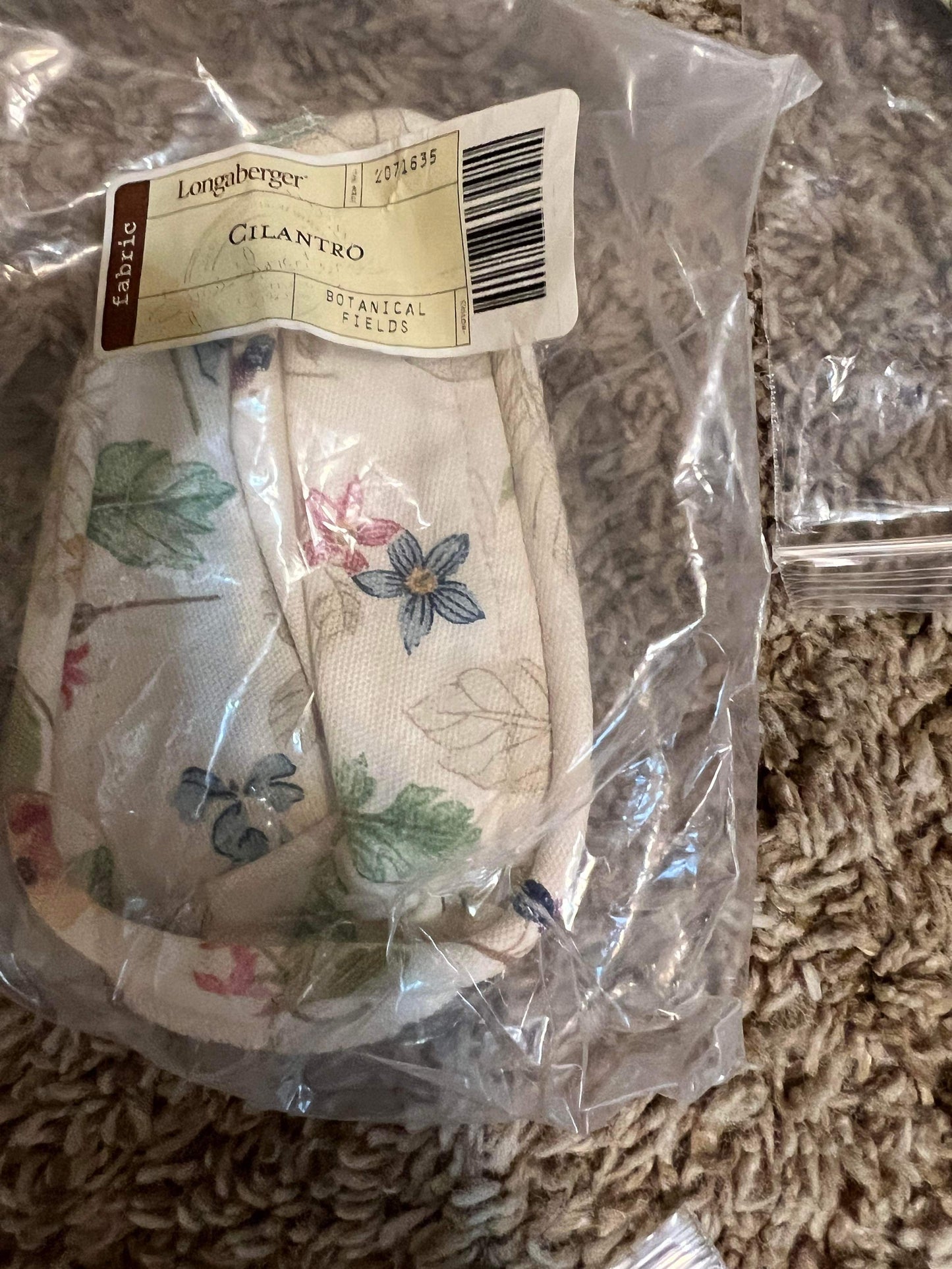 Longaberger Cilantro Liner in Botanical Fields