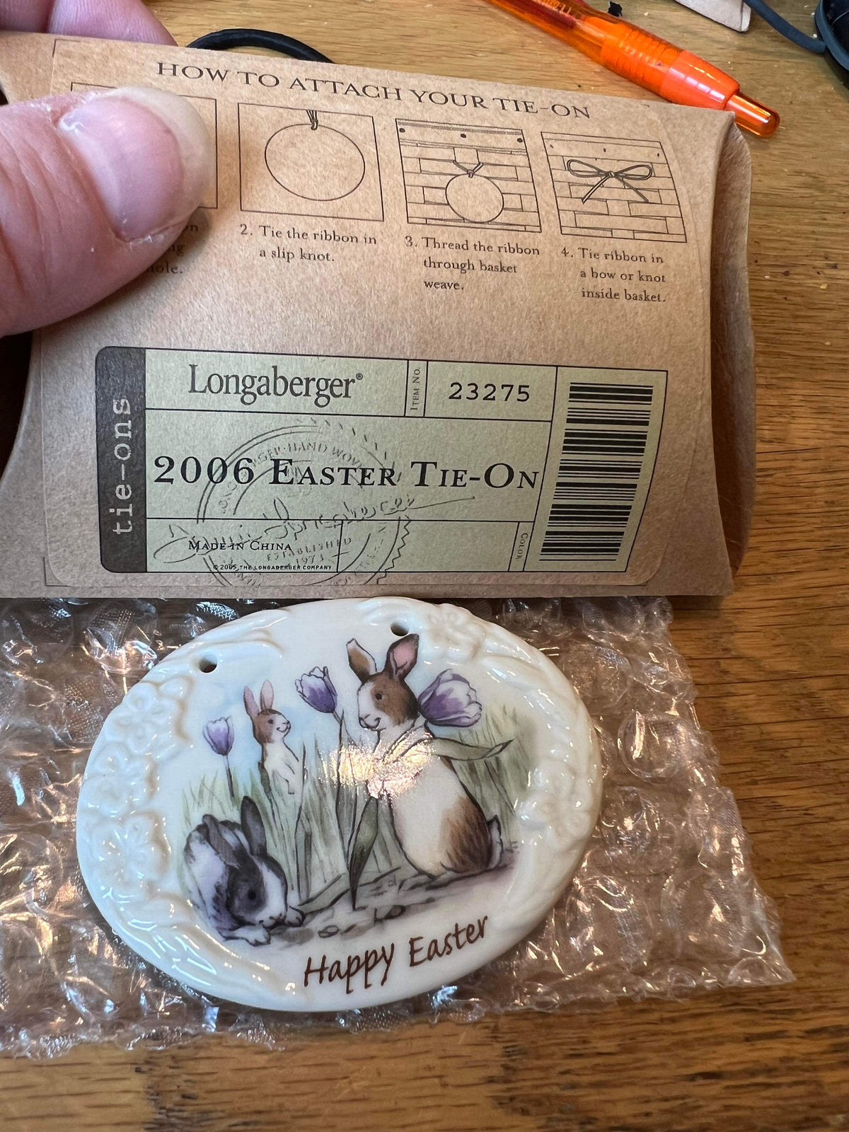 Longaberger 2006 Easter Tie On