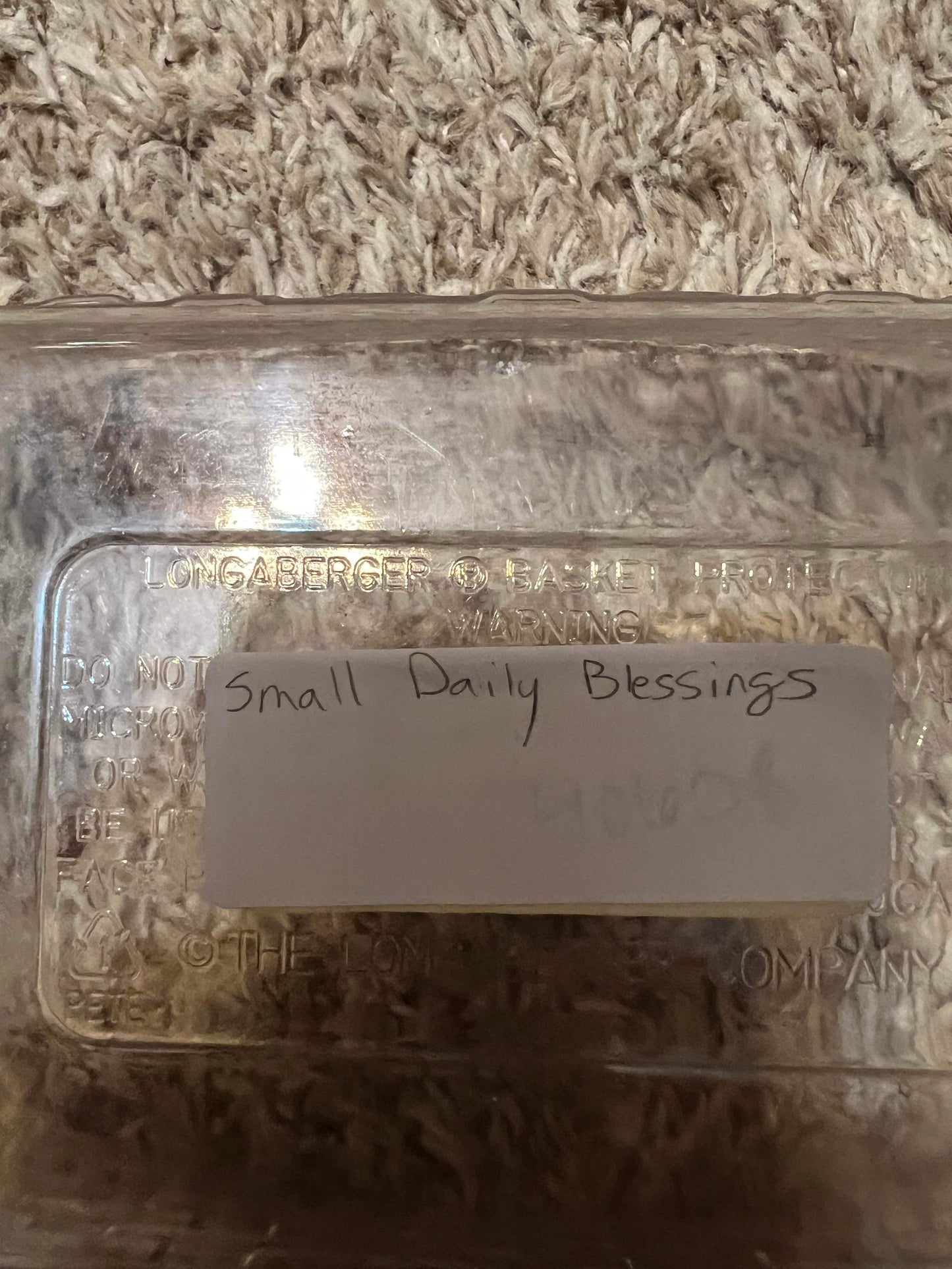 Longaberger Small Daily Blessings Protector