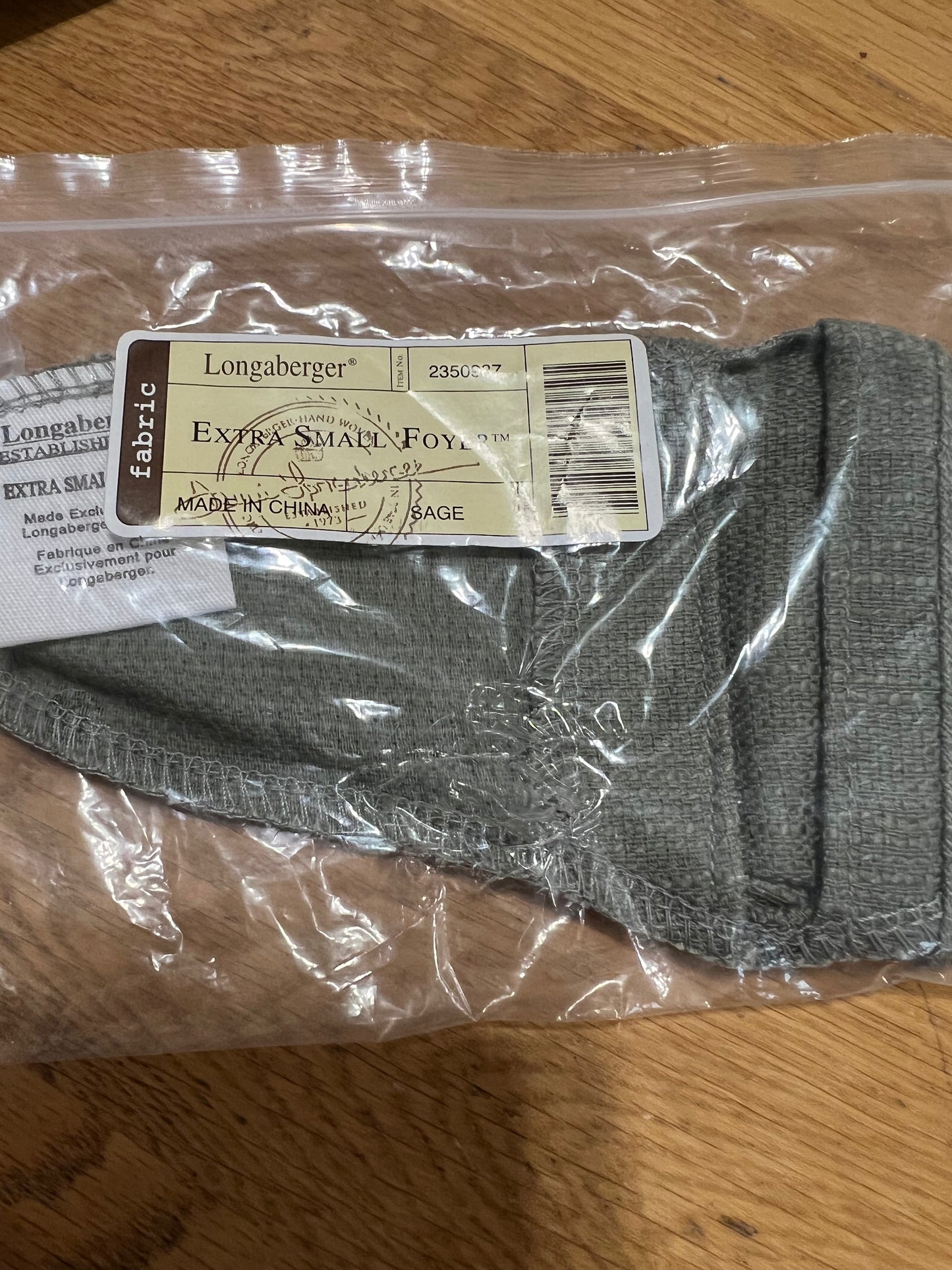 Longaberger extra small foyer liner in sage