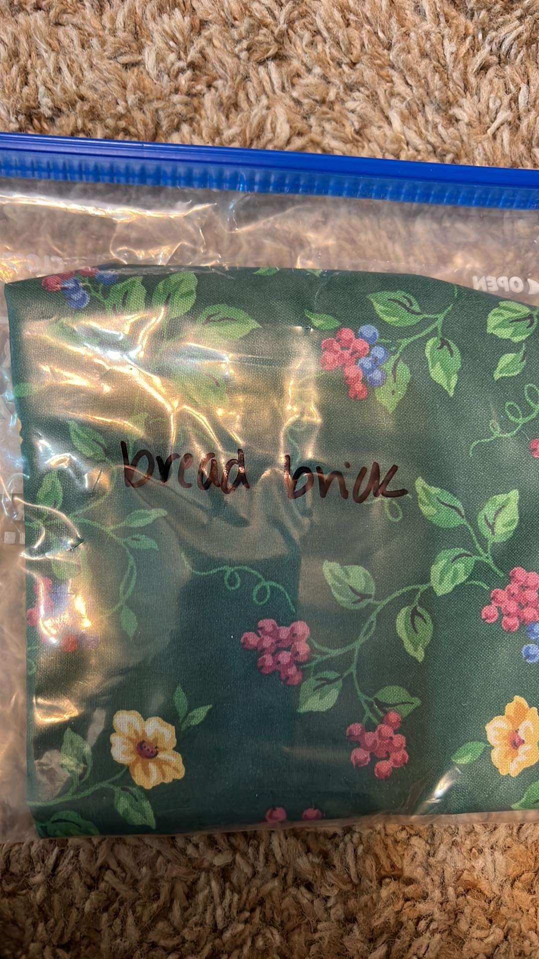 Longaberger Bread Brick Cover in Emerald Vine